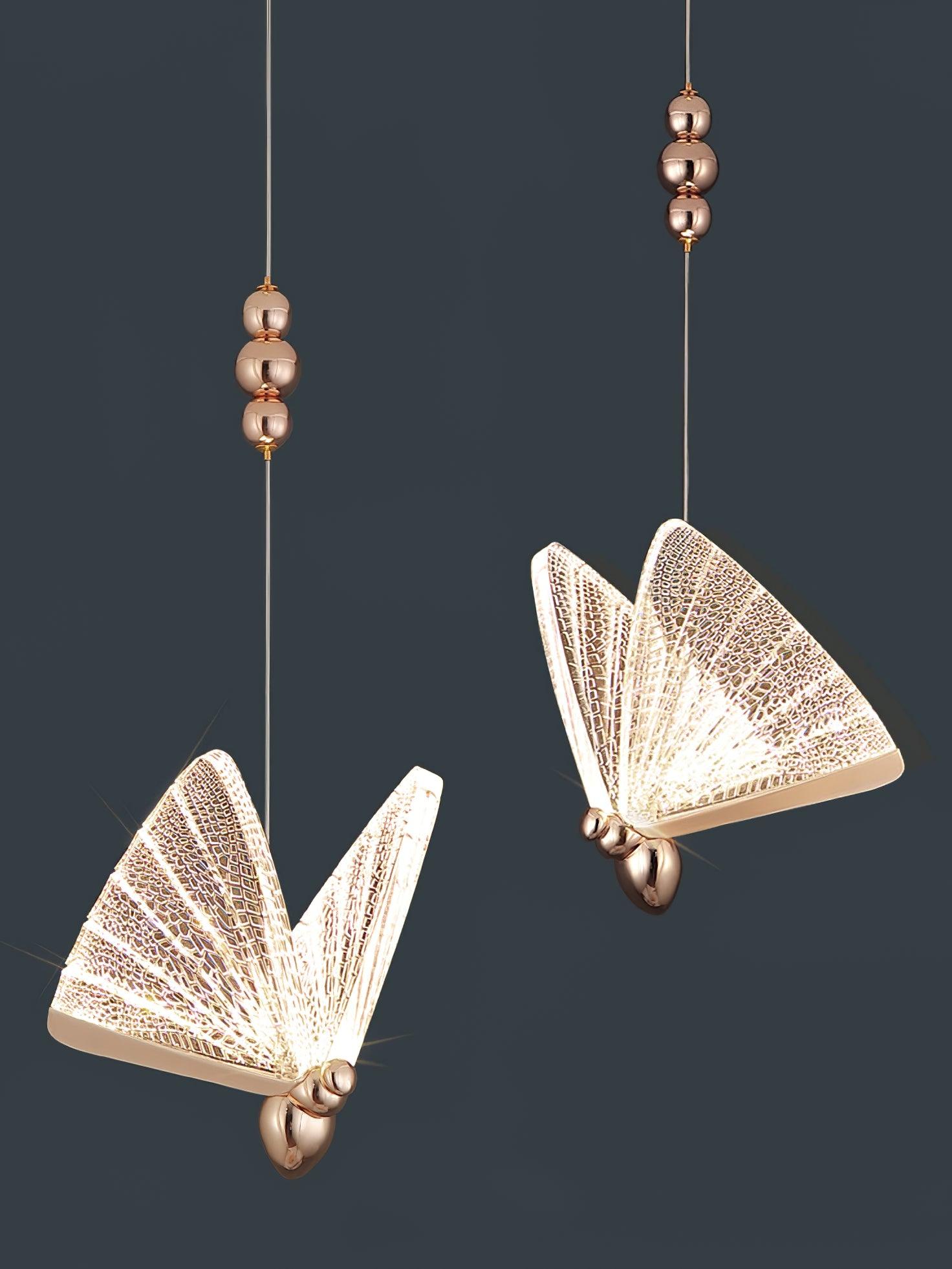 Butterfly acrylic wing pendant light