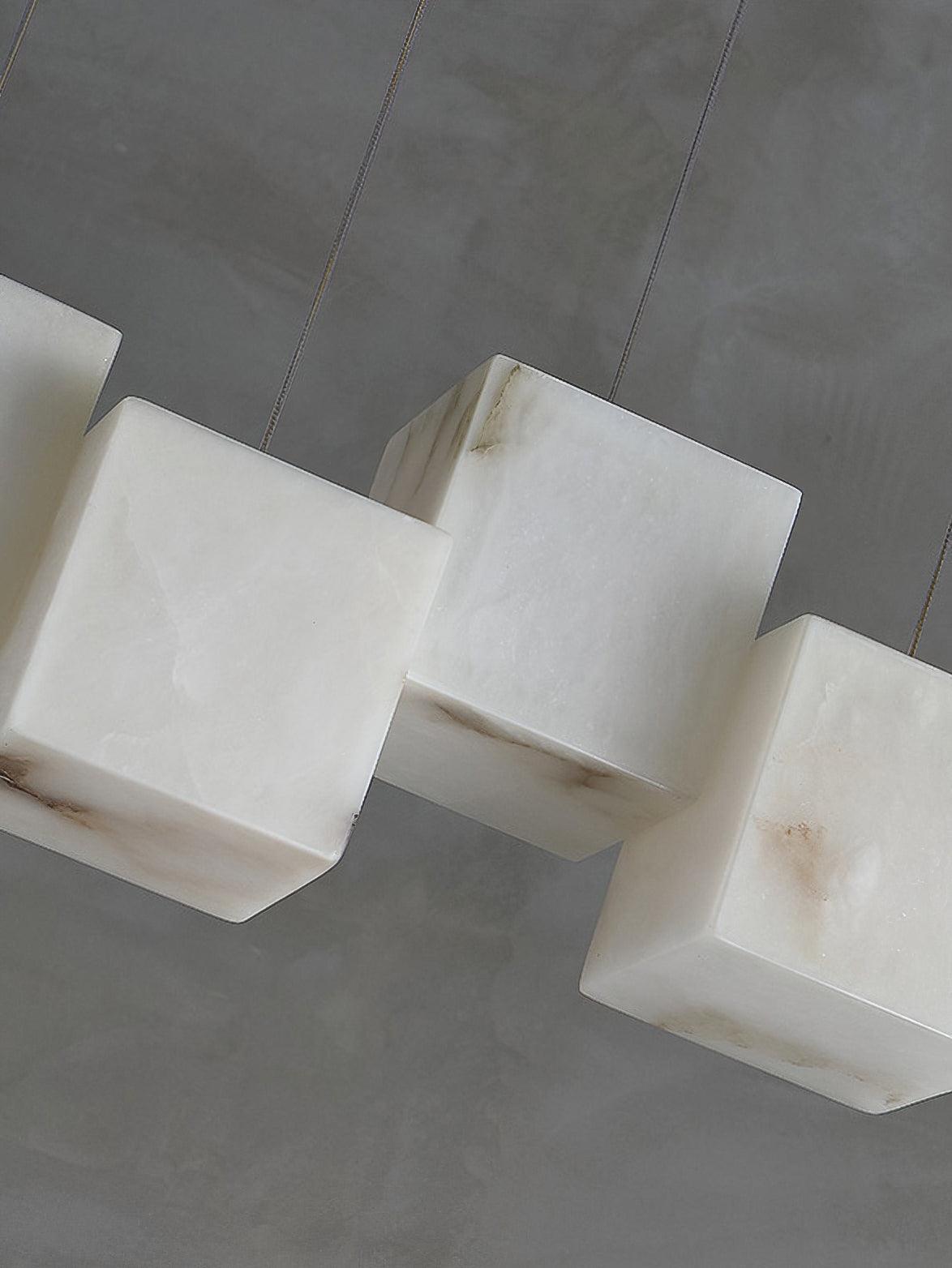 Unlit White cube shade with visible veining