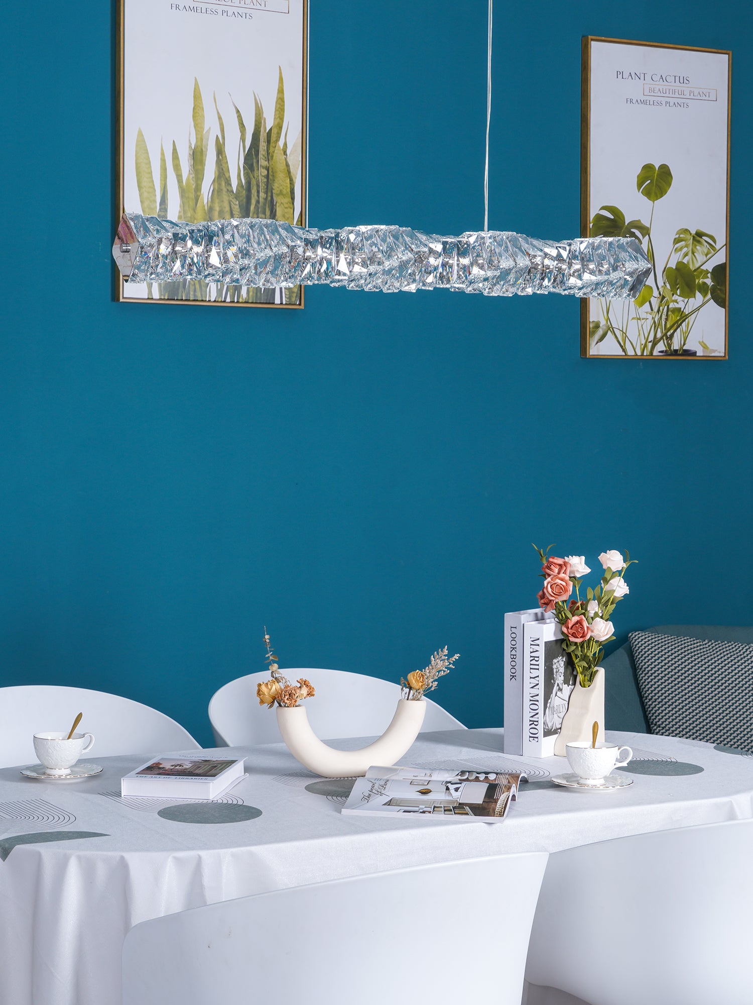 Long Crystal Pendant Lamp - Cueteks