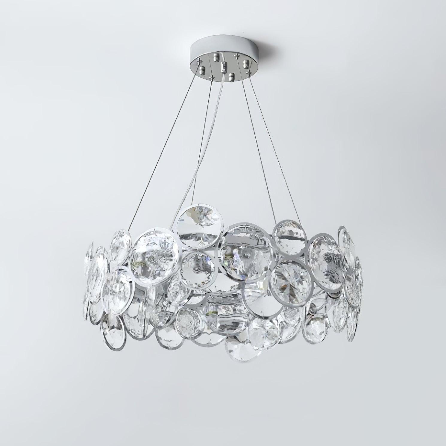 Chrome Round Crystal Chandelier - Cueteks