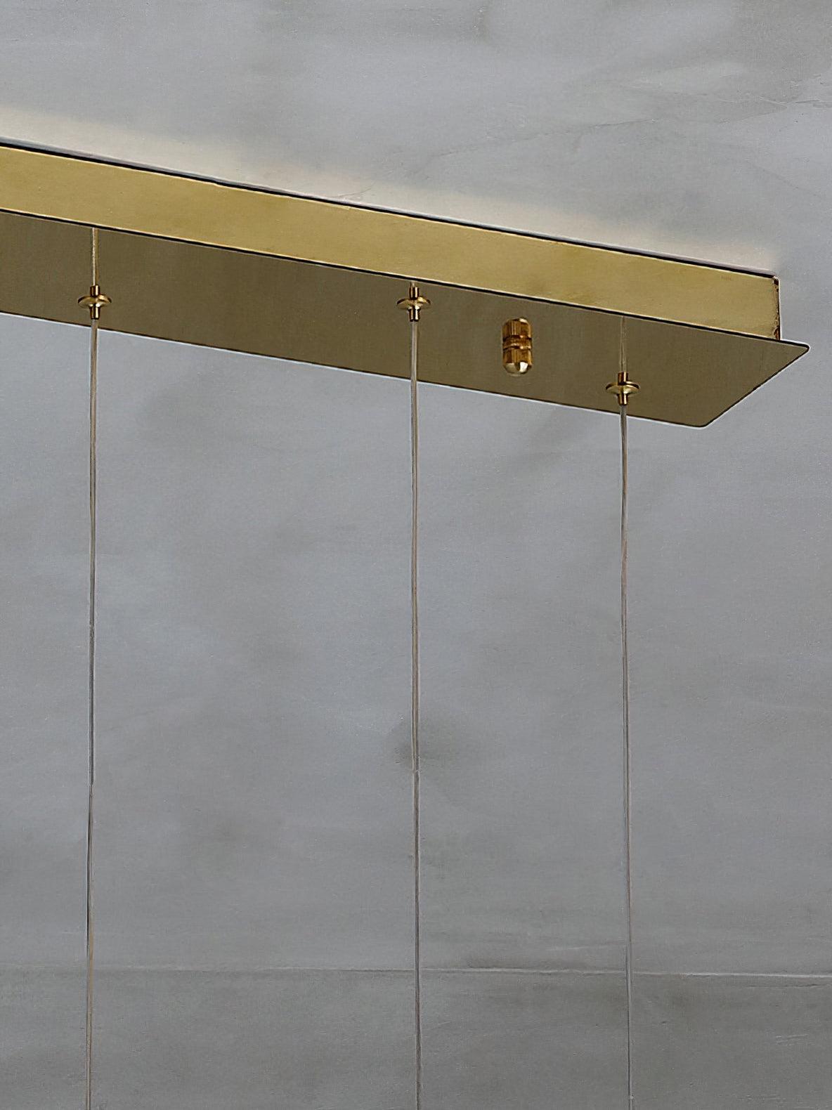 Close view of long Gold canopy and individual cables