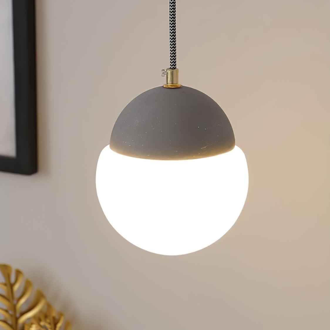 Grey cap and glowing White globe