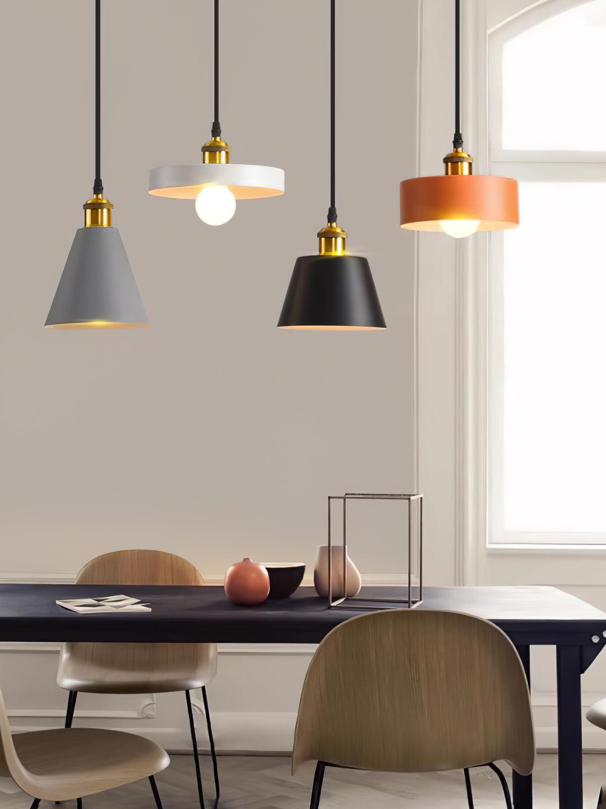 Mixed shapes and colours over an indoor table