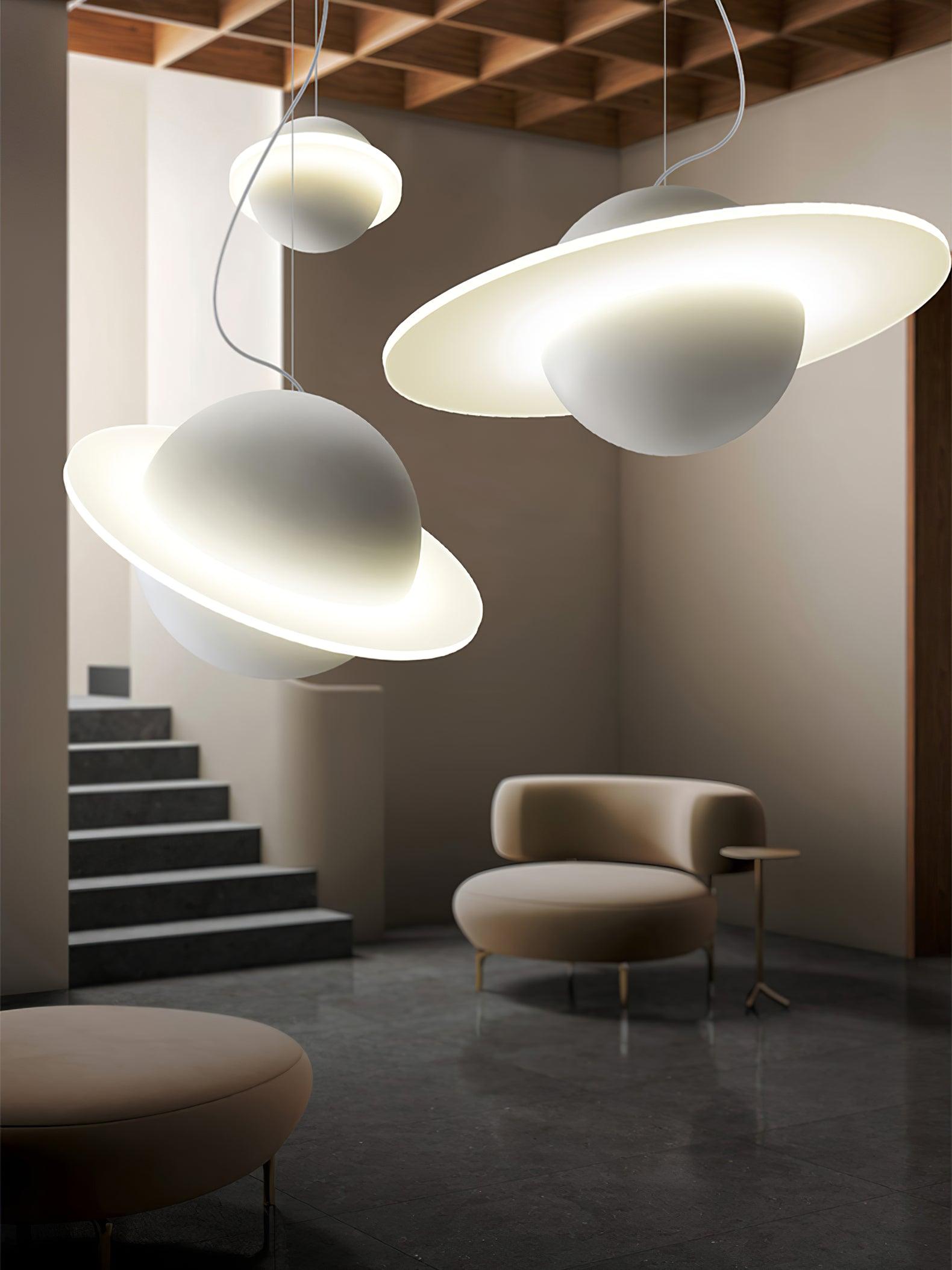Jupiter Ring white LED pendant light