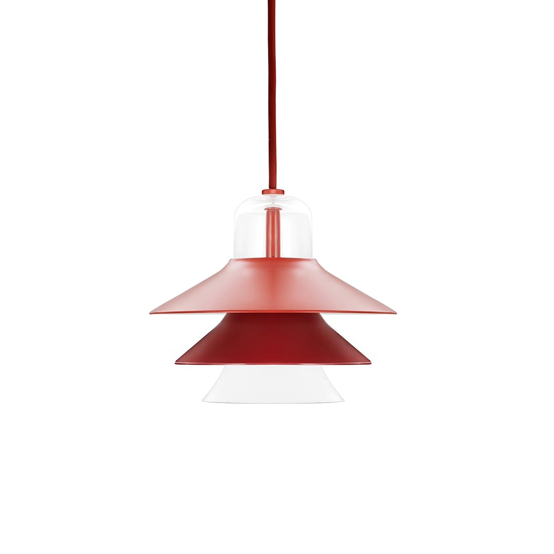 Red layered pendant isolated on white