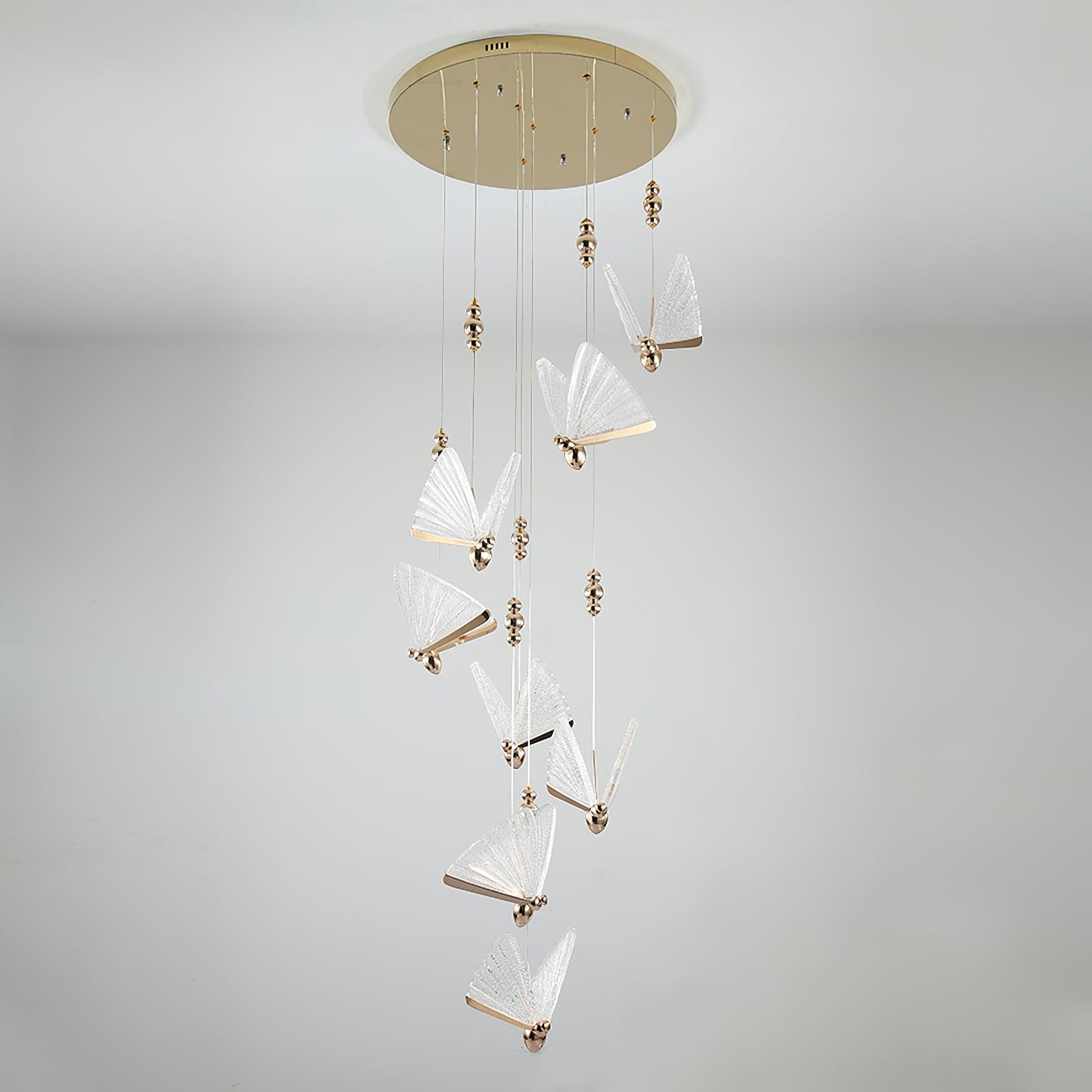 Butterfly acrylic wing pendant light