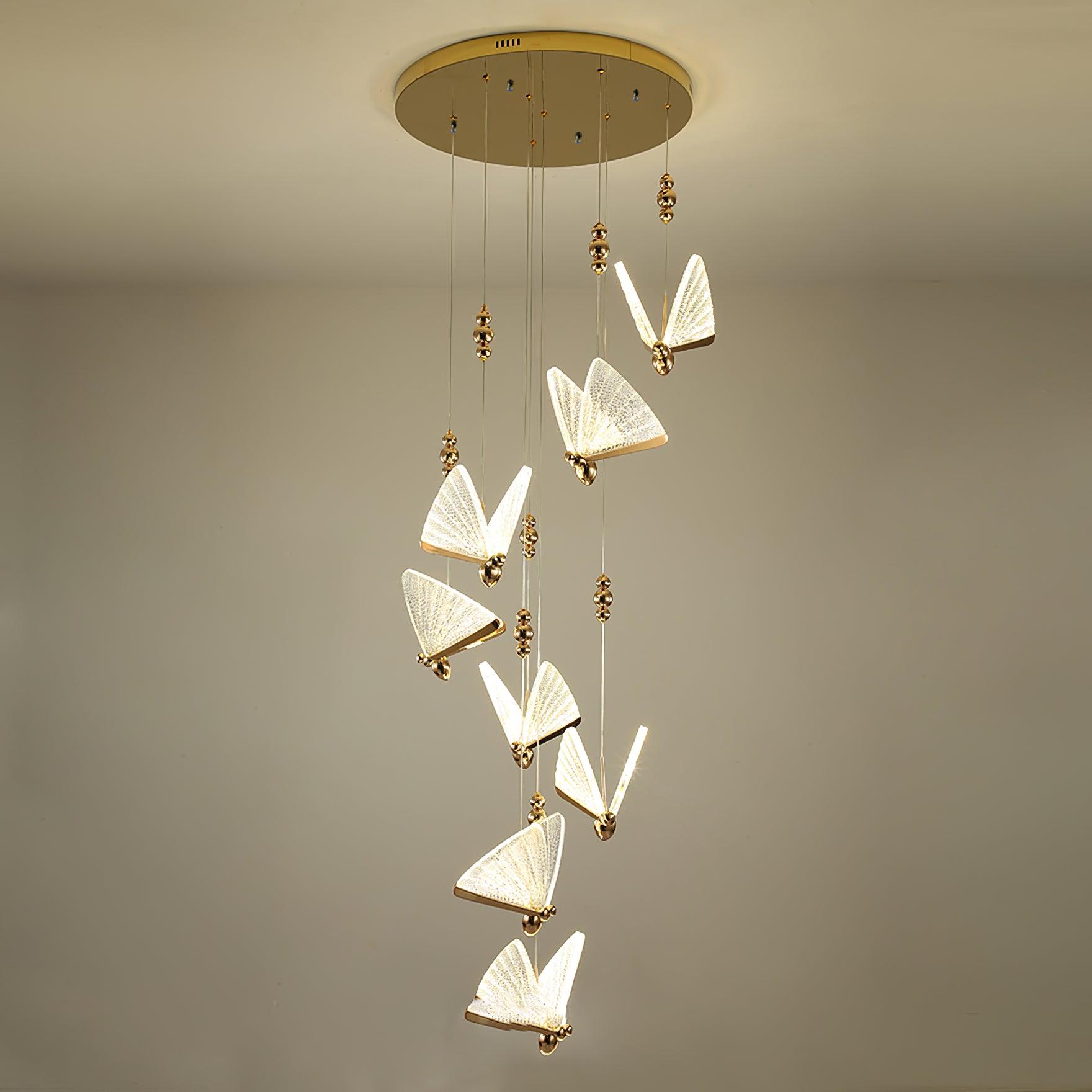 Butterfly acrylic wing pendant light