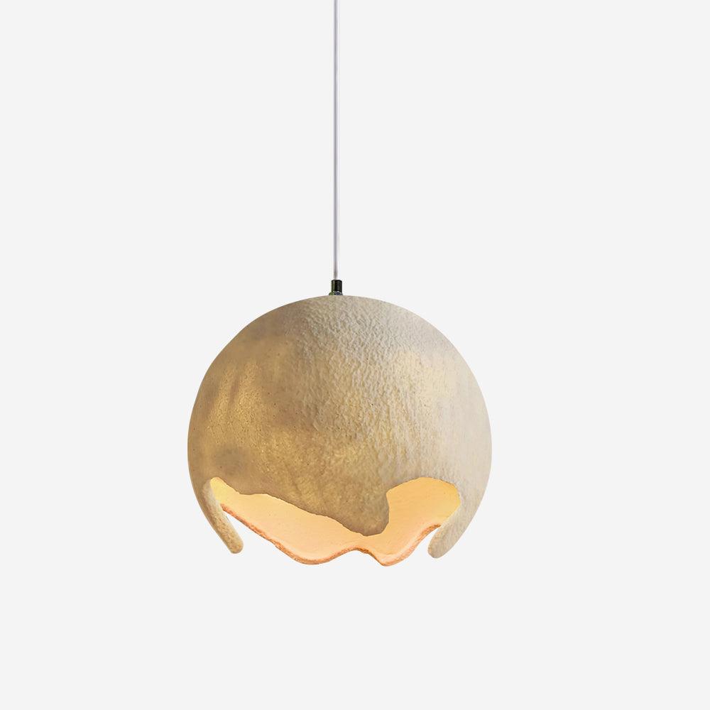 Beige globe with an undulating open edge