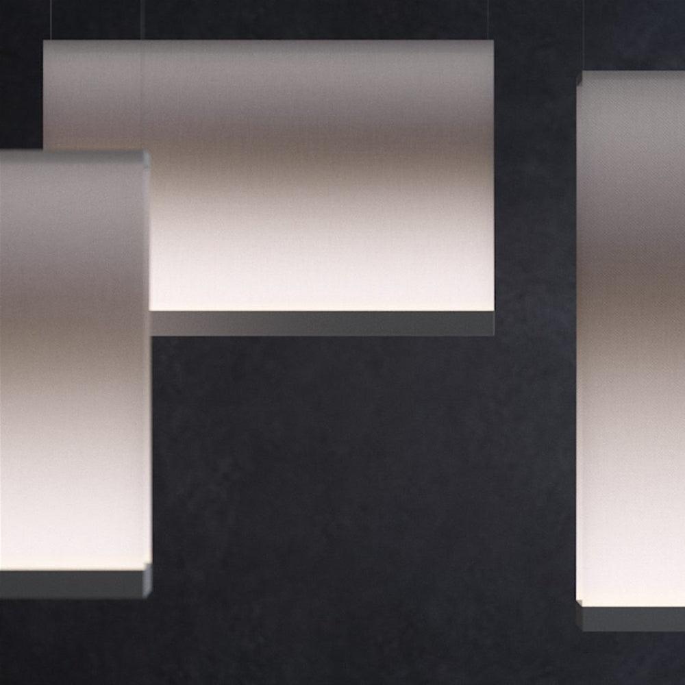 Short wide and tall fabric panels together