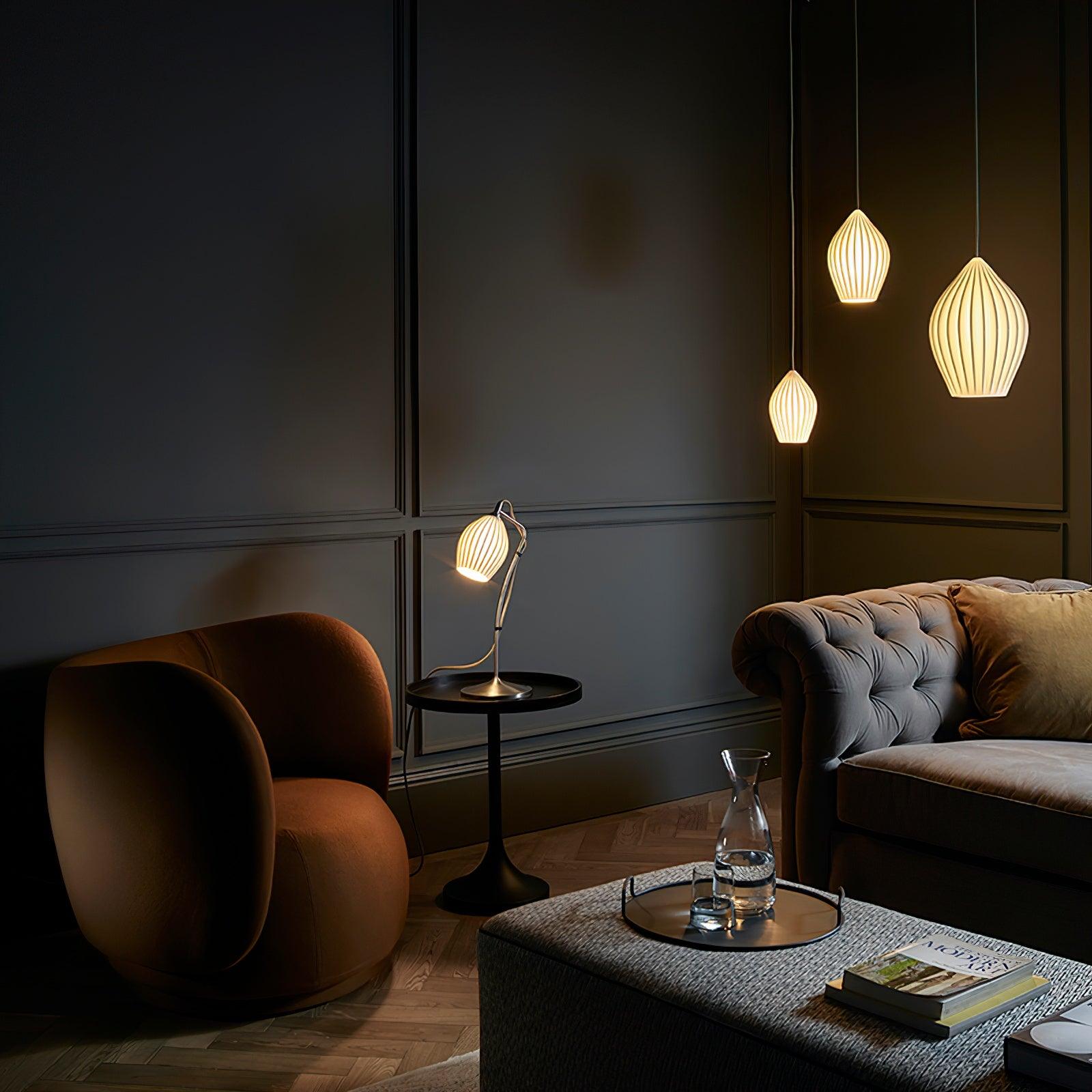Ceramic Ribbed Pendant light - Cueteks