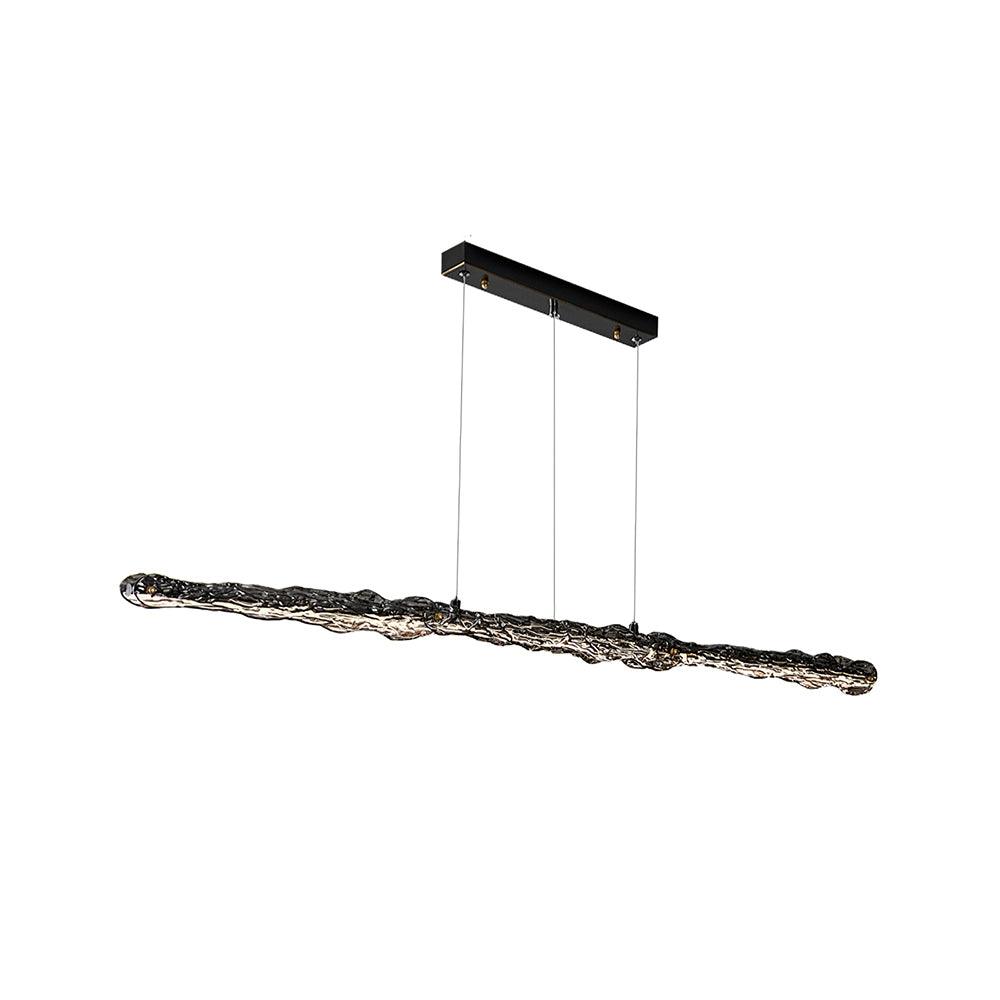 Model B 127 cm Black selection with a long dark wavy textured bar and black rectangular canopy