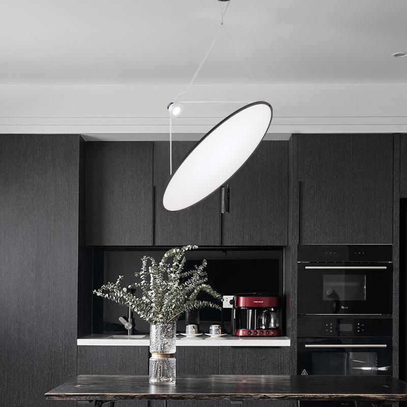 Circular diffuser above a kitchen worktop