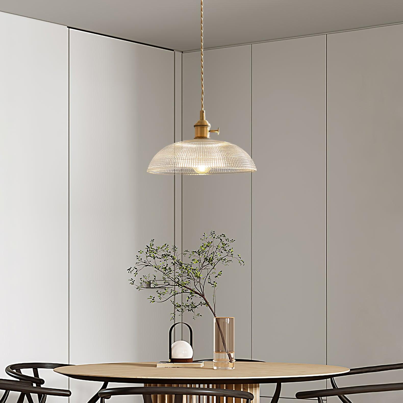 Ribbed Spiral Pendant Light - Cueteks
