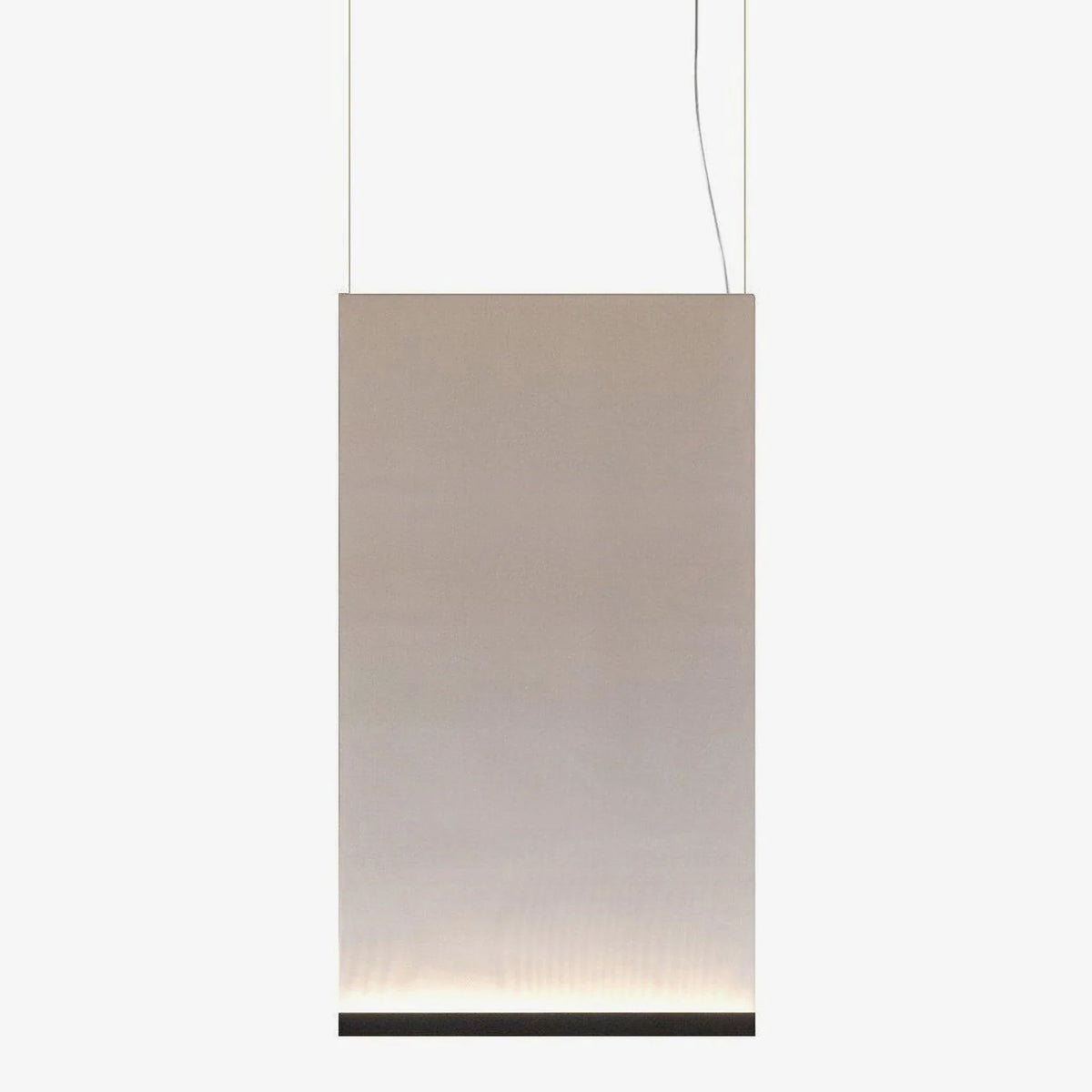 Tall 40 × 120 cm fabric pendant panel edged in black at the bottom