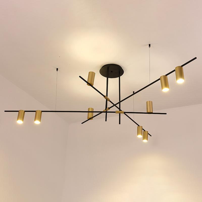 Tribes bar chandelier with cylindrical light heads