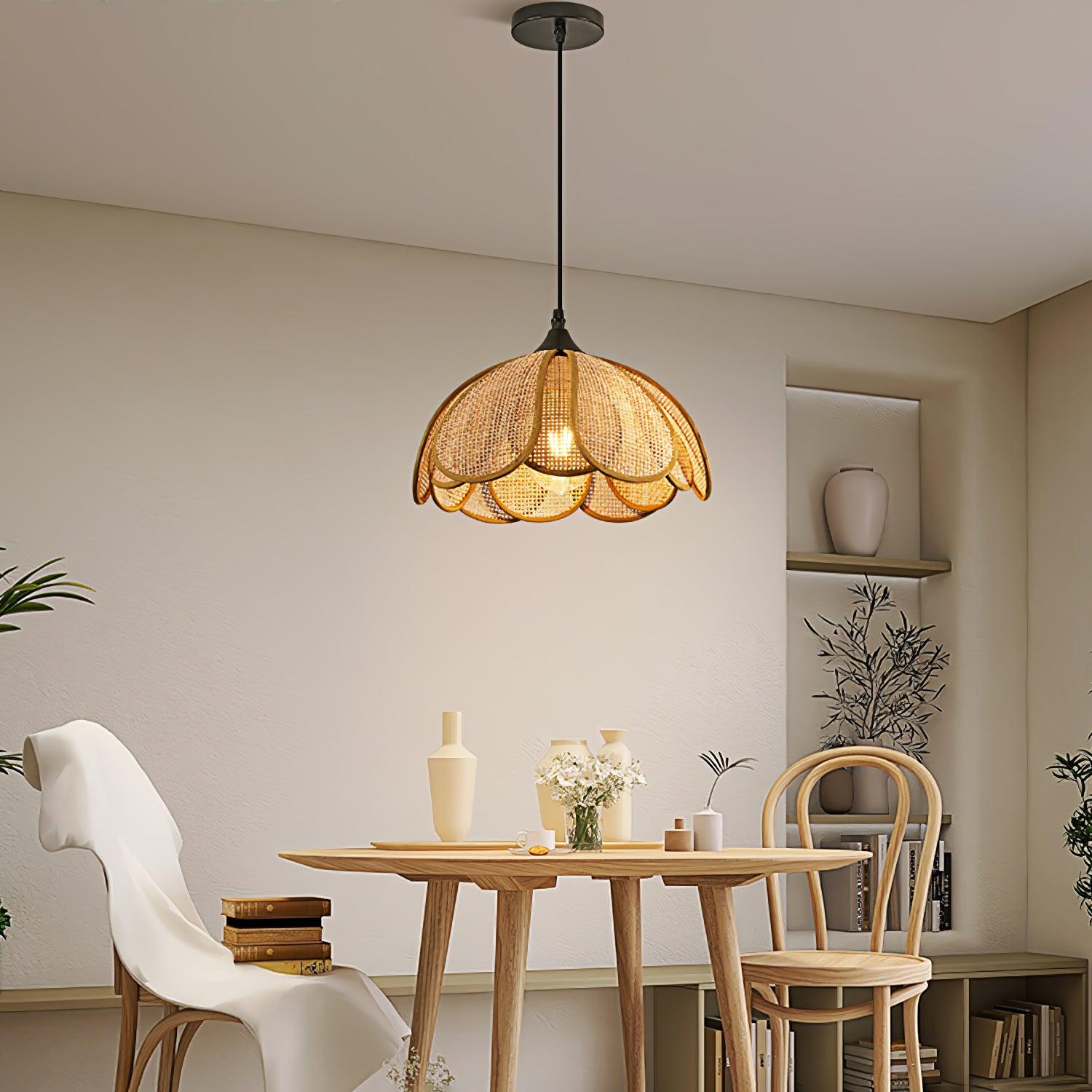 Bloom Rattan Pendant Lamp - Cueteks