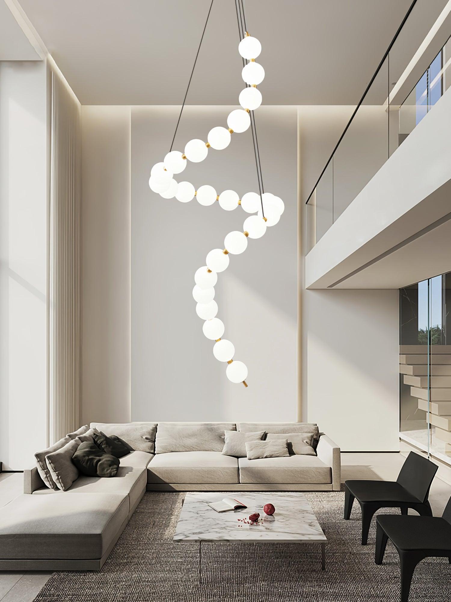 Acrylic Pearl Necklace Chandelier - Cueteks