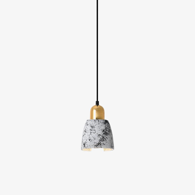 White tapered cement shade with Gold-toned top fitting