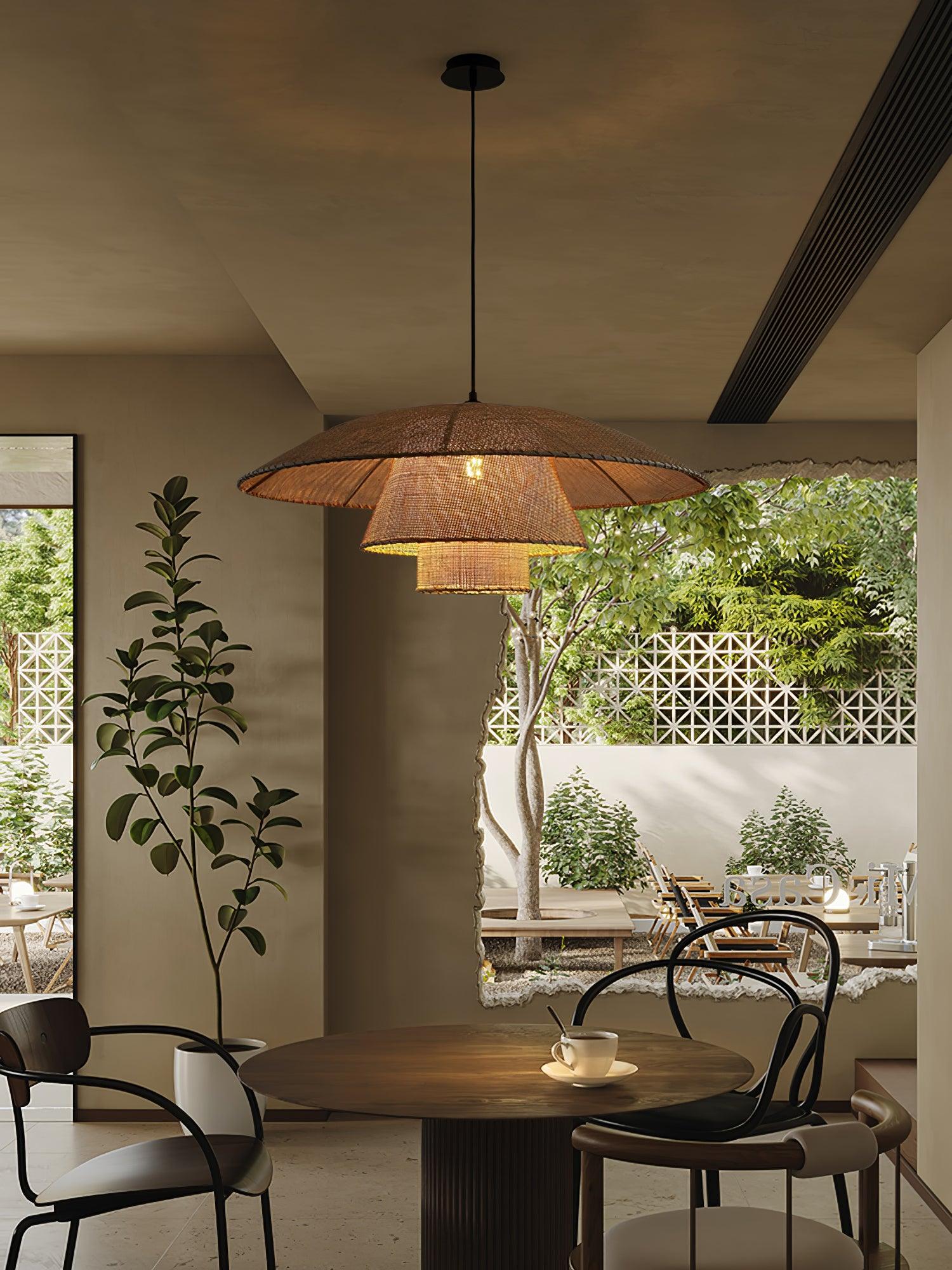 Hat Weave Rattan Pendant Lamp - Cueteks