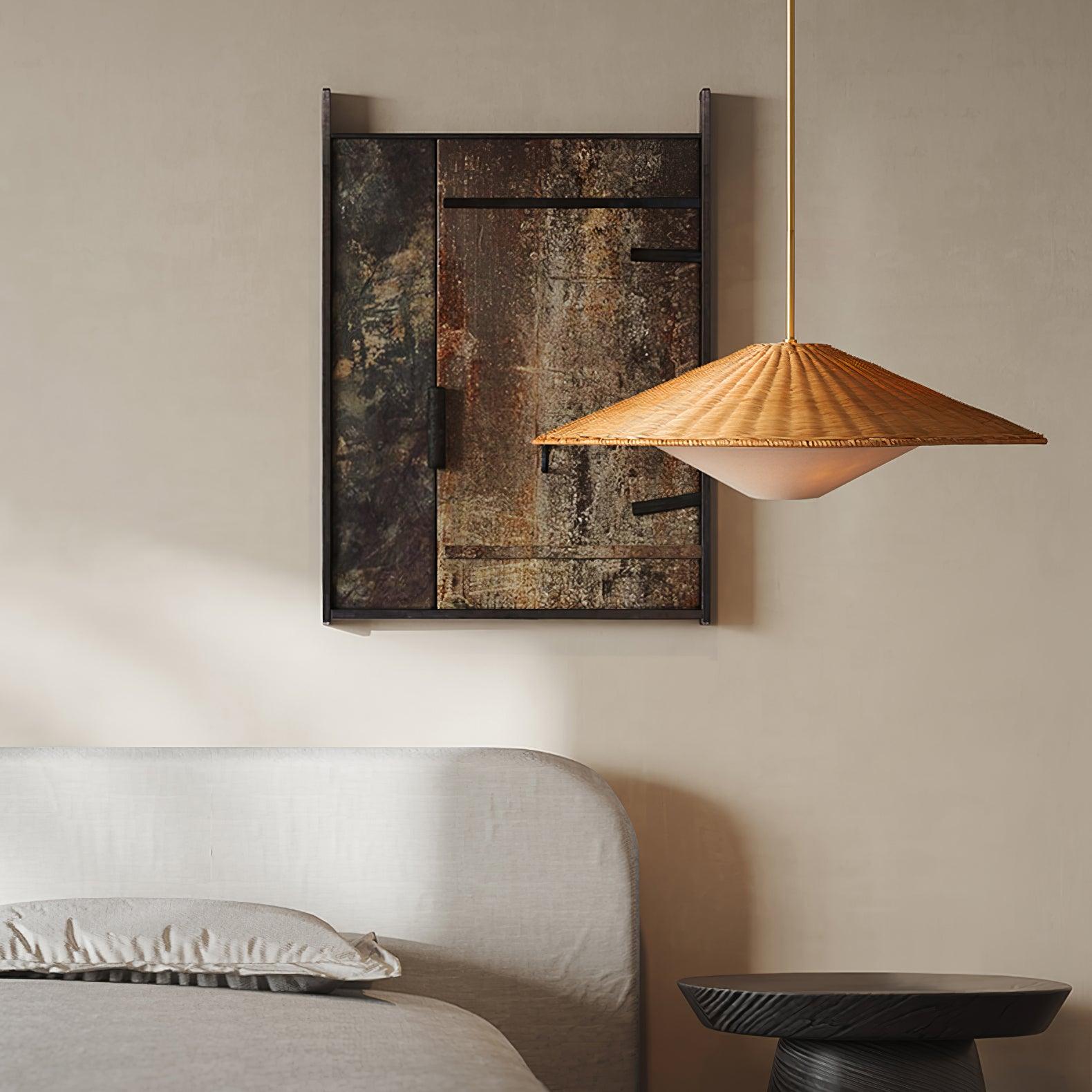 Rattan Hat Pendant Light - Cueteks