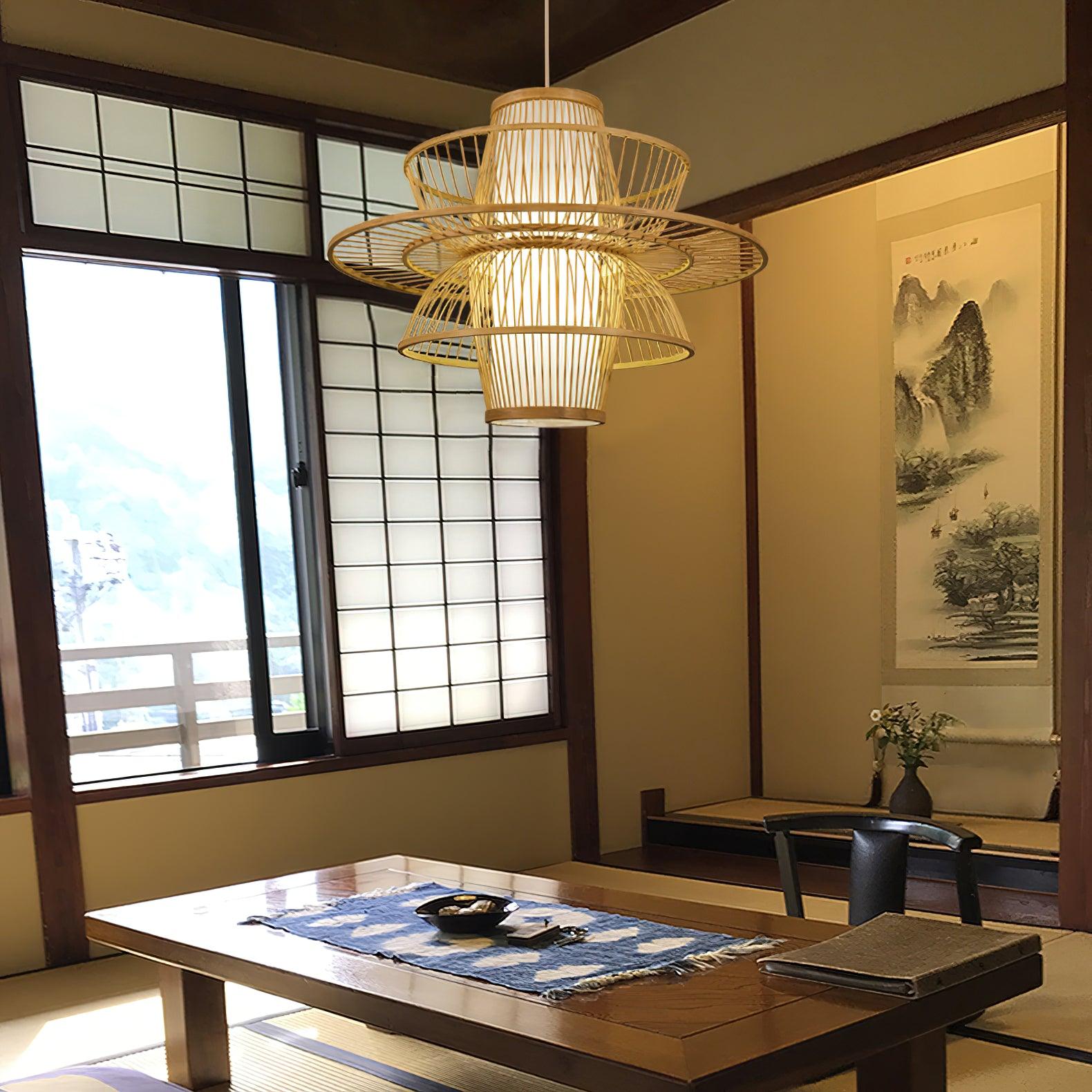 Handmade Sigyn Bamboo Pendant Lamp - Cueteks