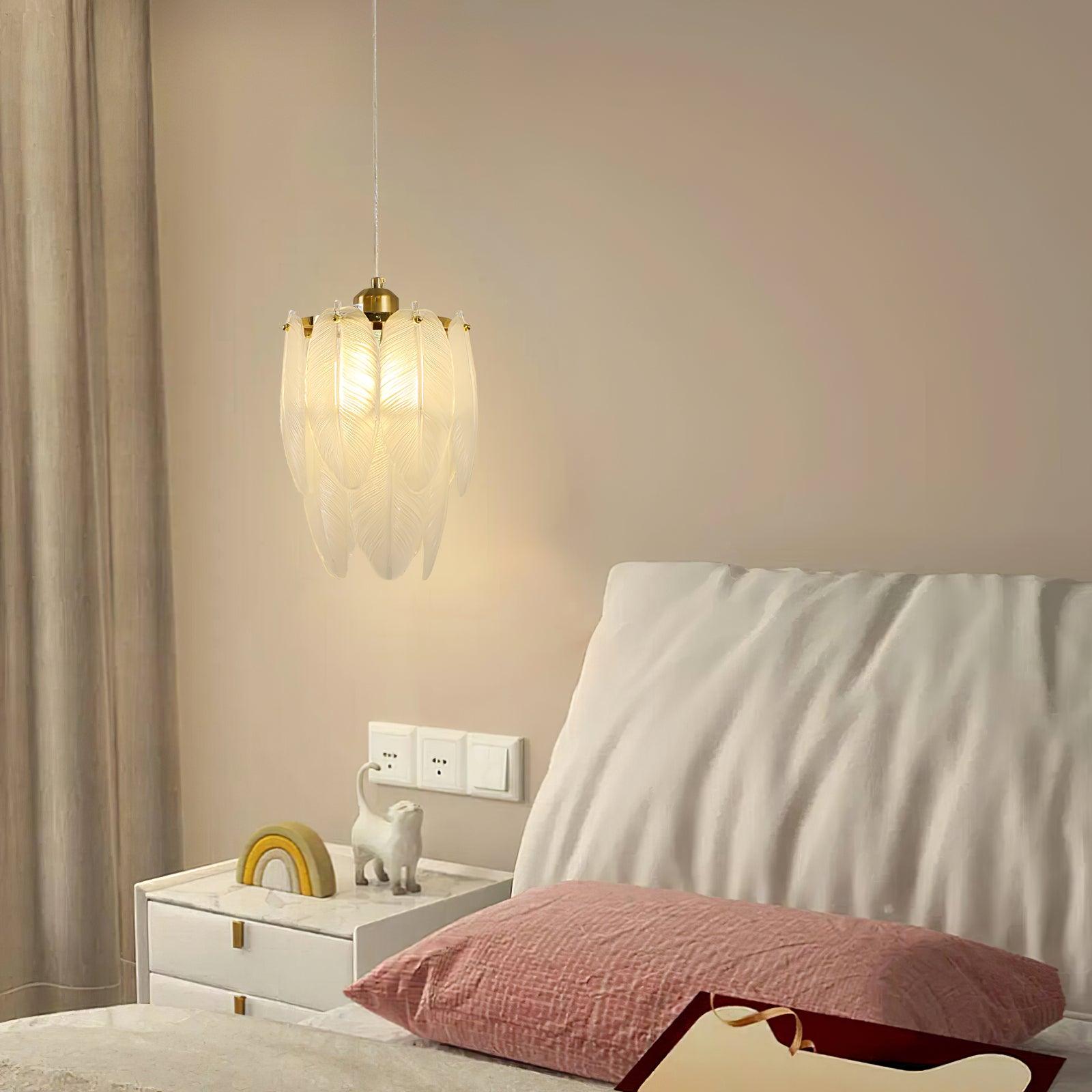 Glass Feather Pendant Light - Cueteks