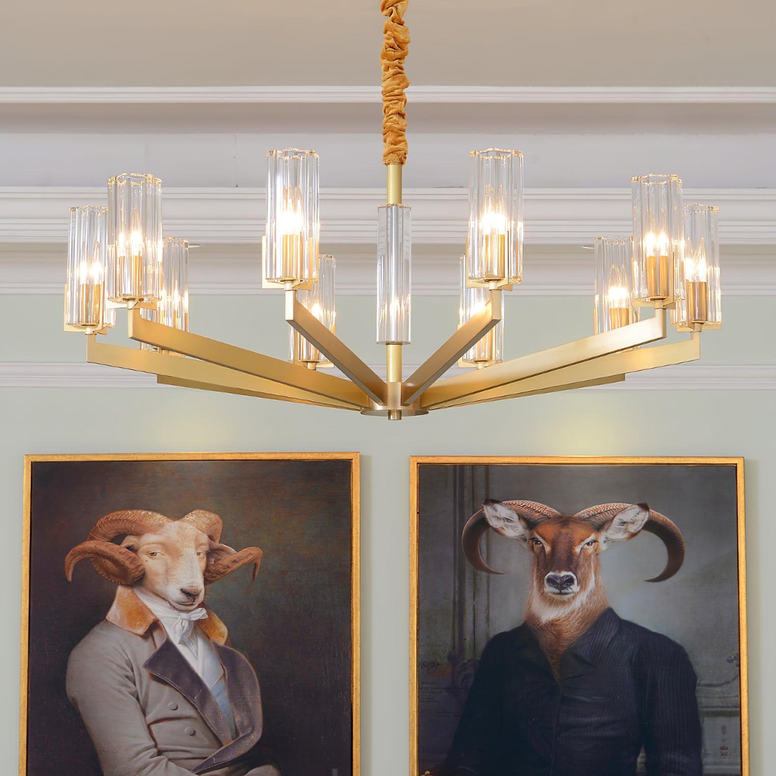Kayla Brass Chandelier - Cueteks
