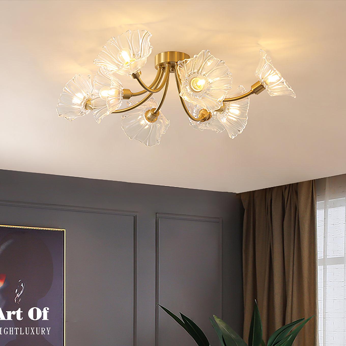 Kalin Flower Glass Ceiling Lamp - Cueteks