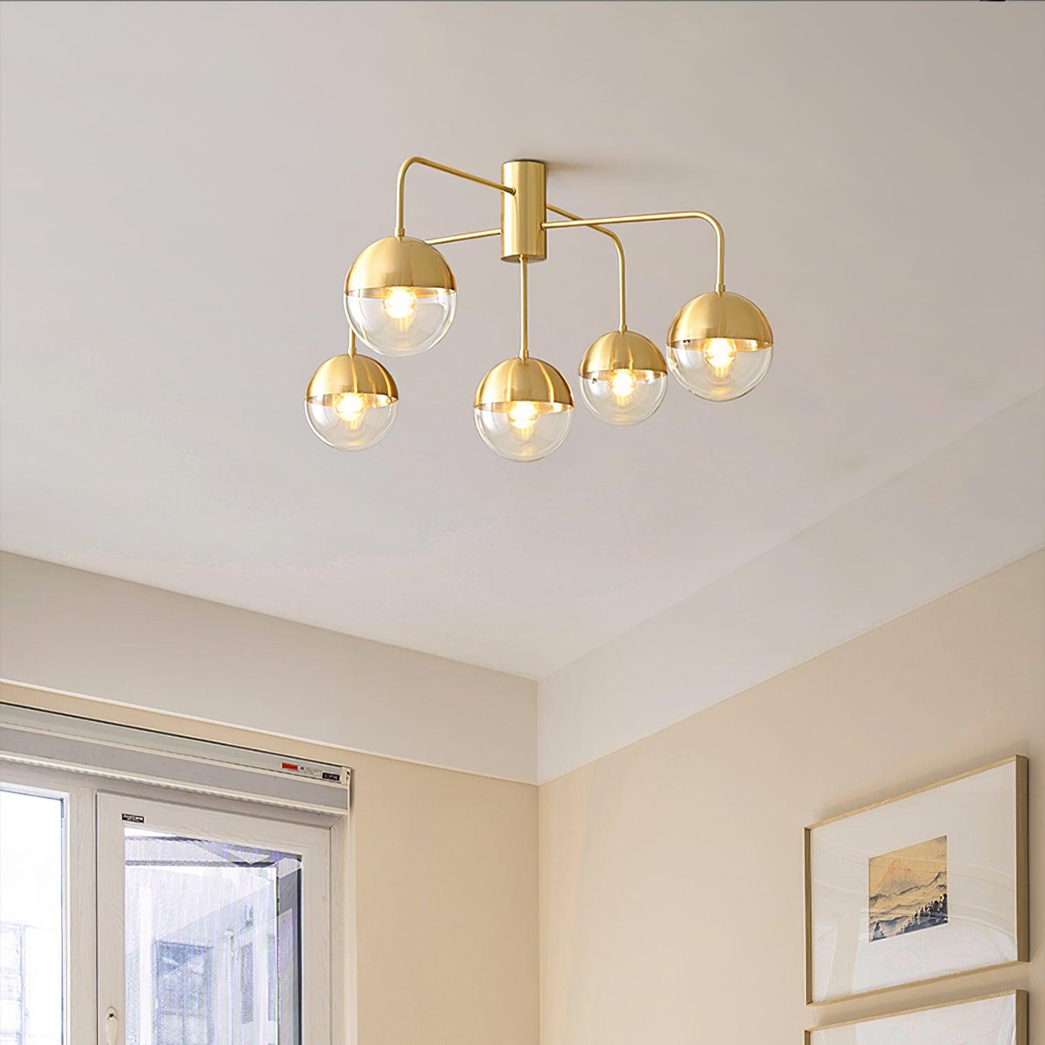 Brass Globulars Ceiling Lamp - Cueteks