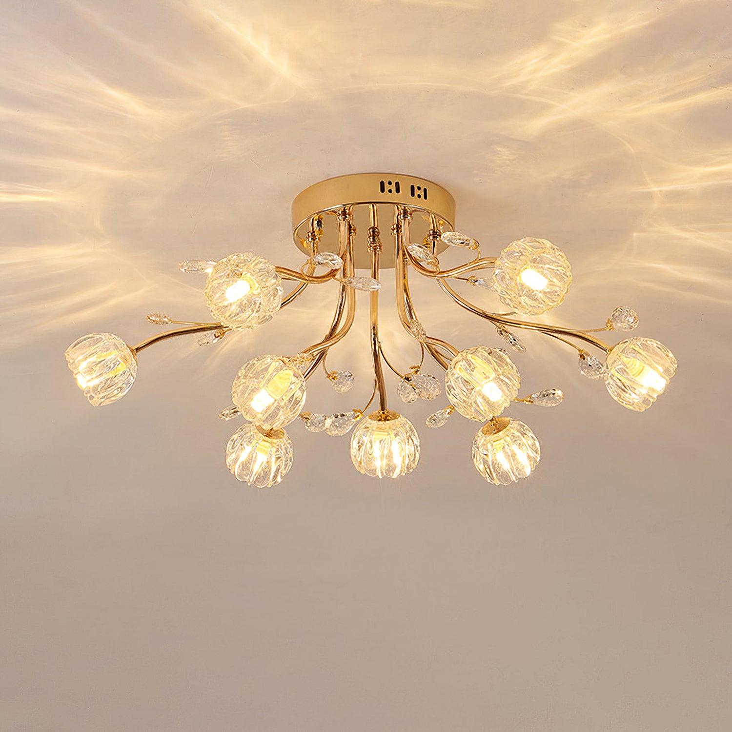 Crystal Flower Ceiling Light - Cueteks