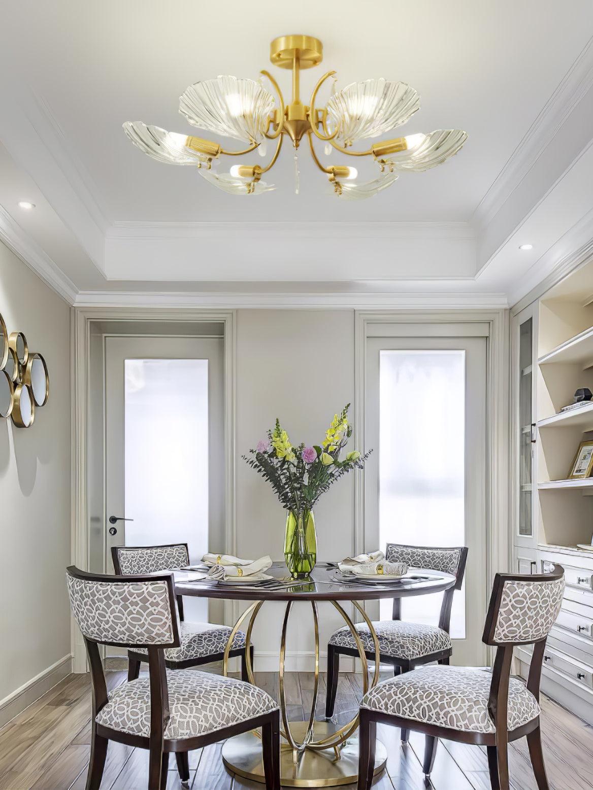 Shell Brass Ceiling Lamp - Cueteks