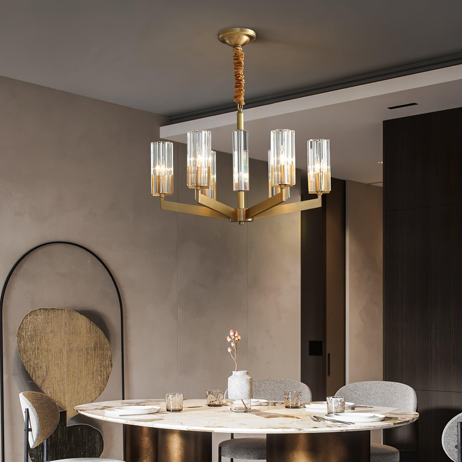 Kayla Brass Chandelier - Cueteks