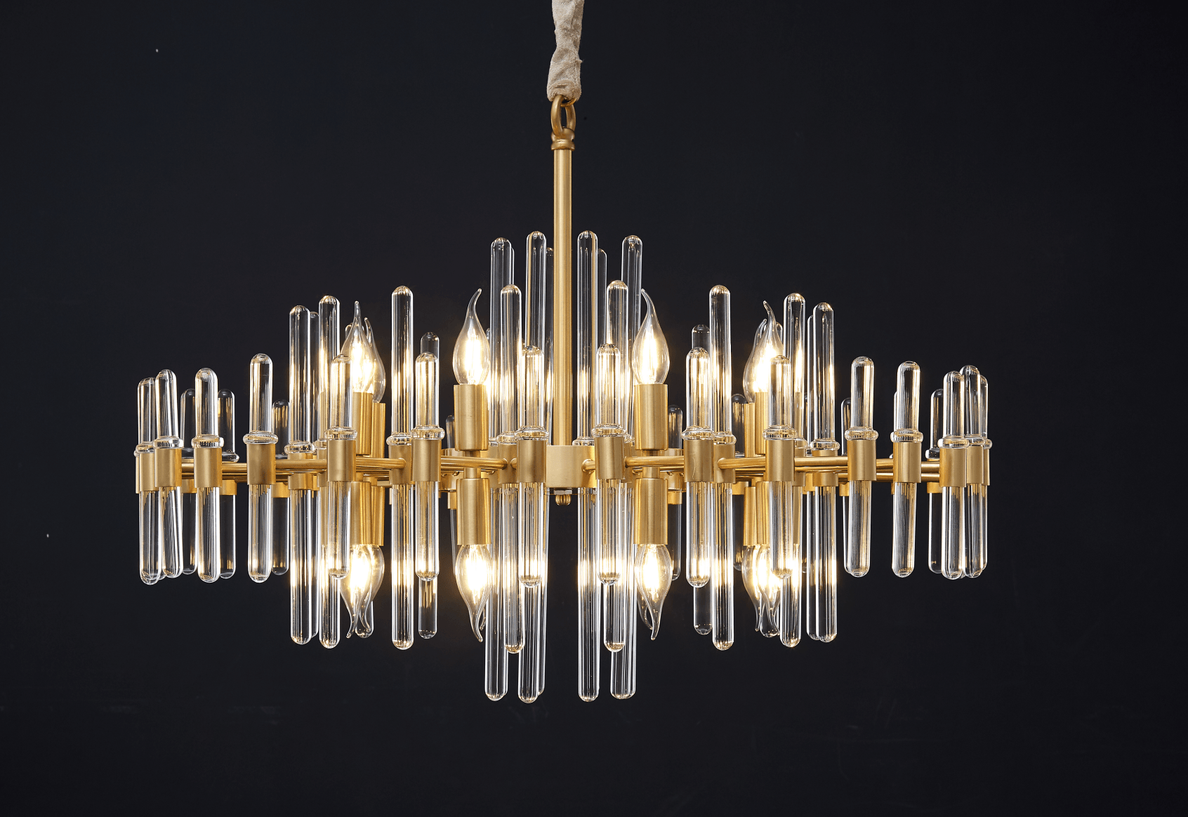 Vintage Antique Brass Chandelier - Cueteks