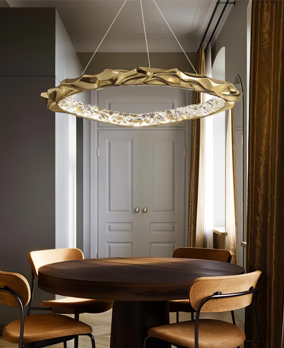 Resin Circlet Brass Pendant Lamp - Cueteks