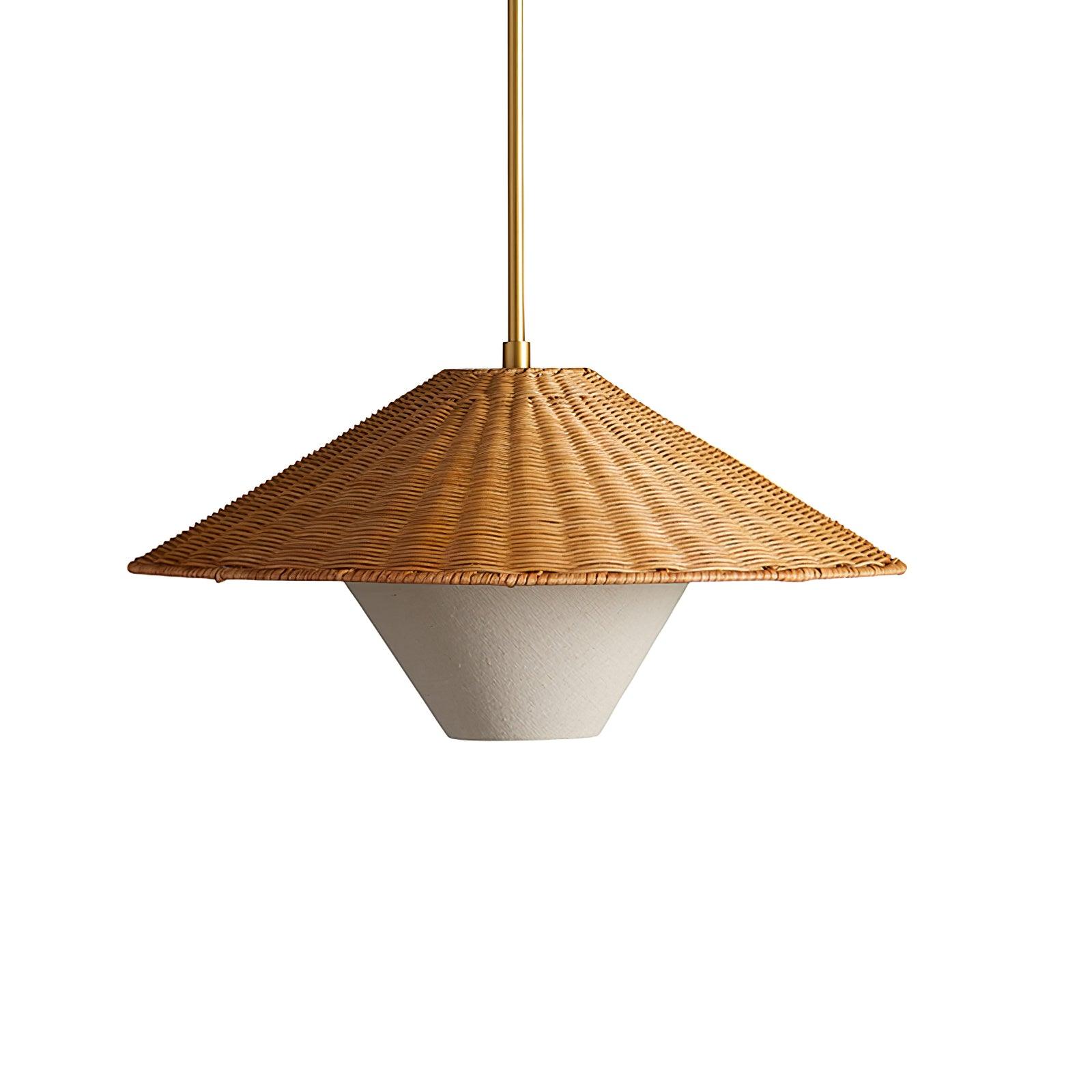 Rattan Hat Pendant Light - Cueteks
