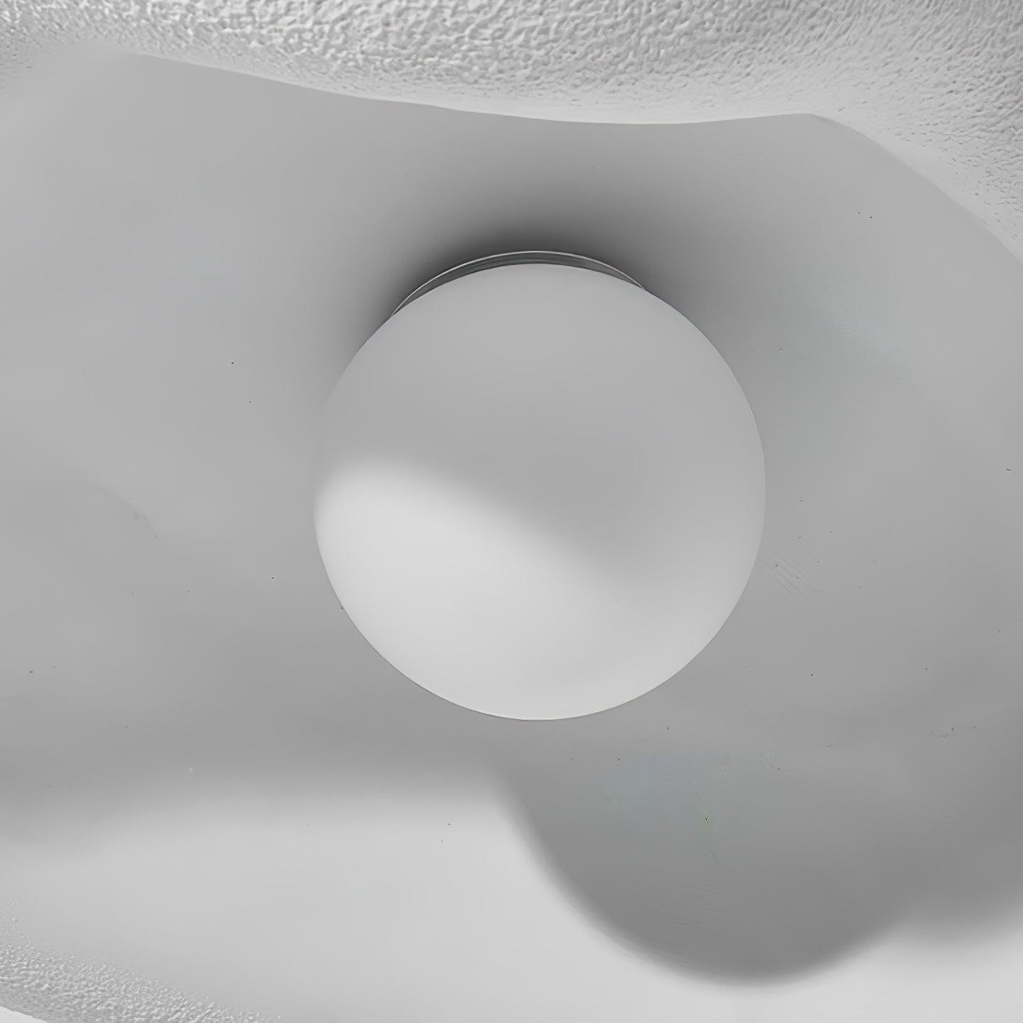 Close view of round White cover under the shade