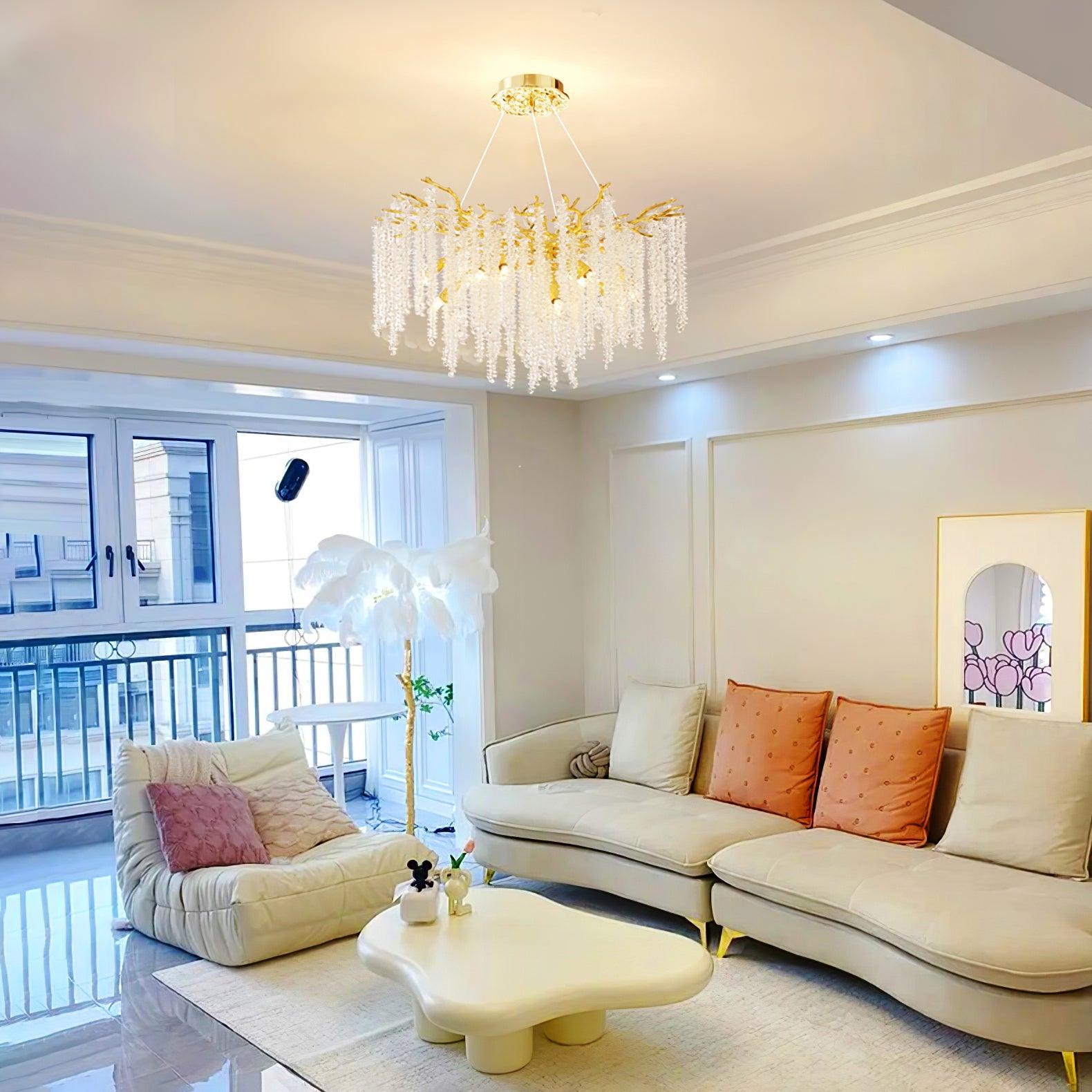 Wisteria Flower Crystal Chandelier - Cueteks