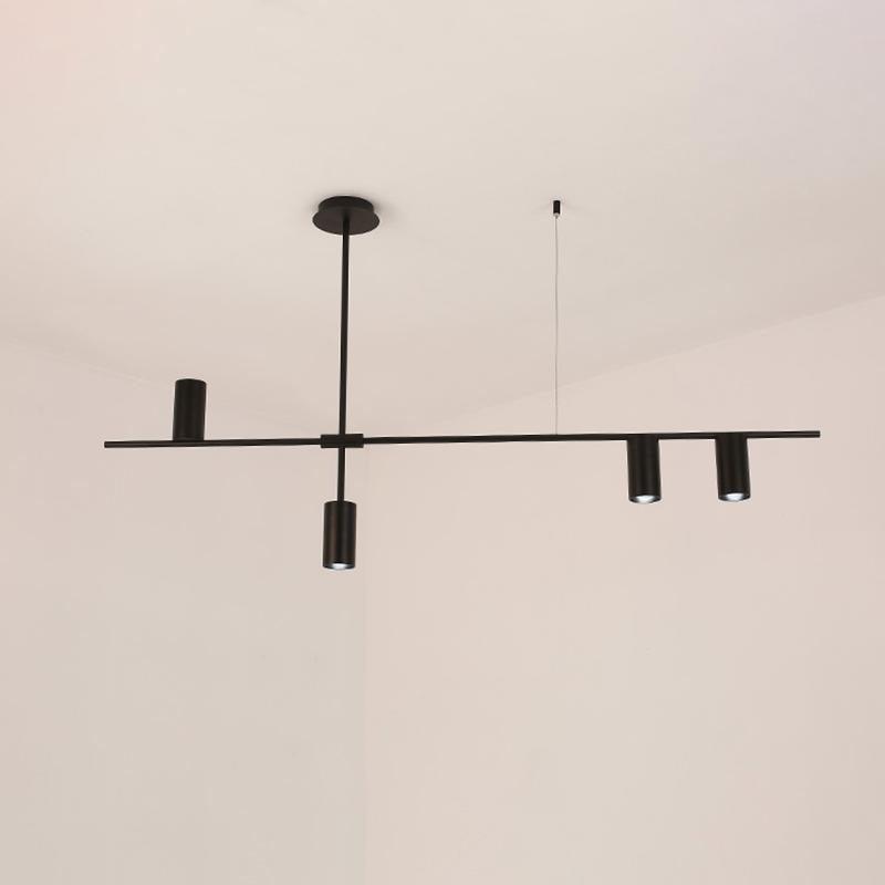 Tribes bar chandelier with cylindrical light heads