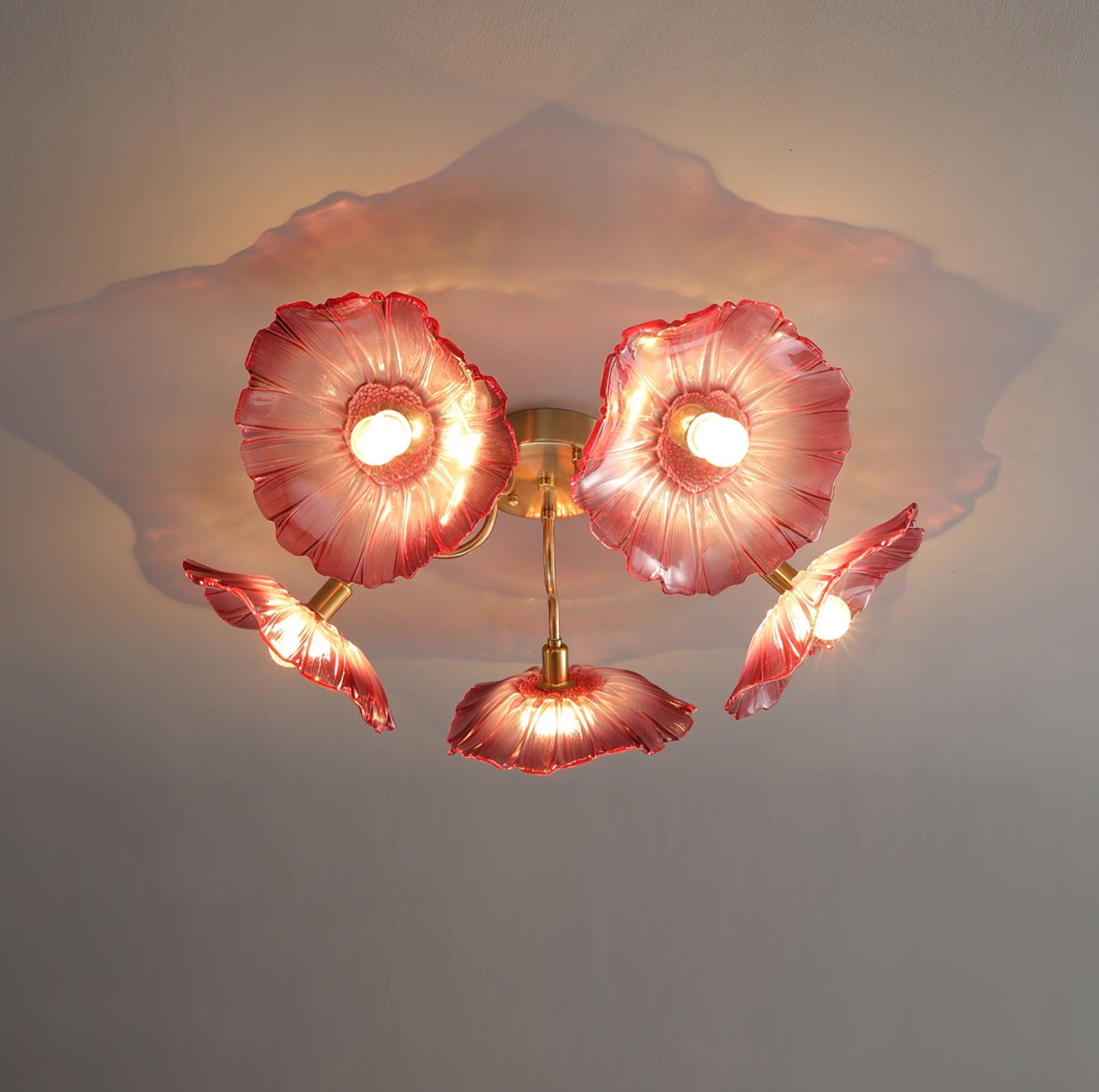Lotus Leaf Glass Ceiling Lamp - Cueteks