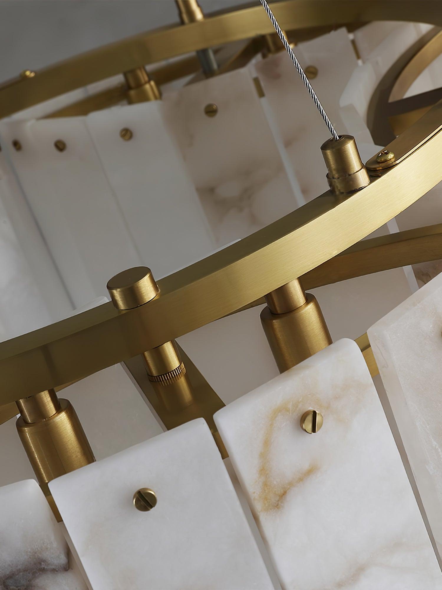 Luxe Alabaster Brass Ceiling Lamp - Cueteks