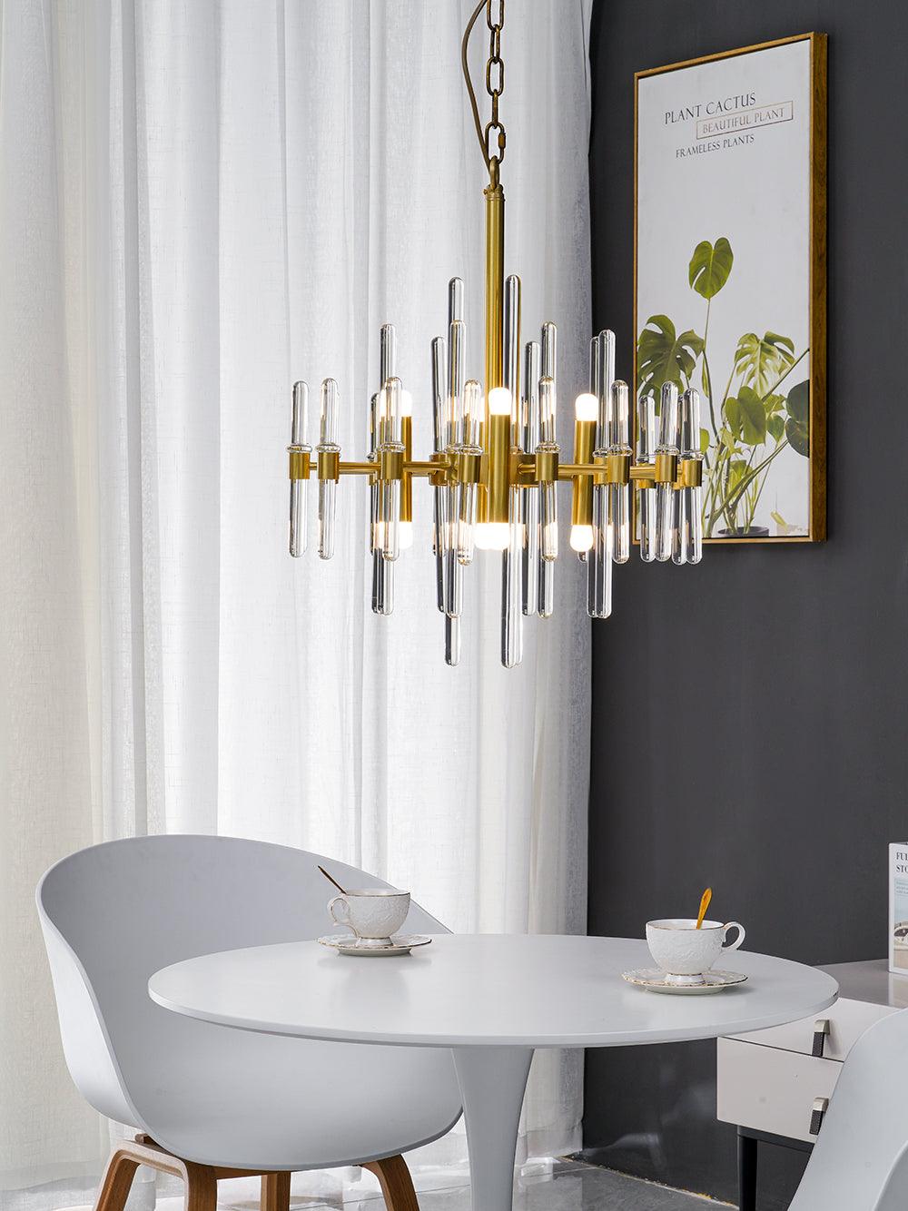 Vintage Antique Brass Chandelier - Cueteks