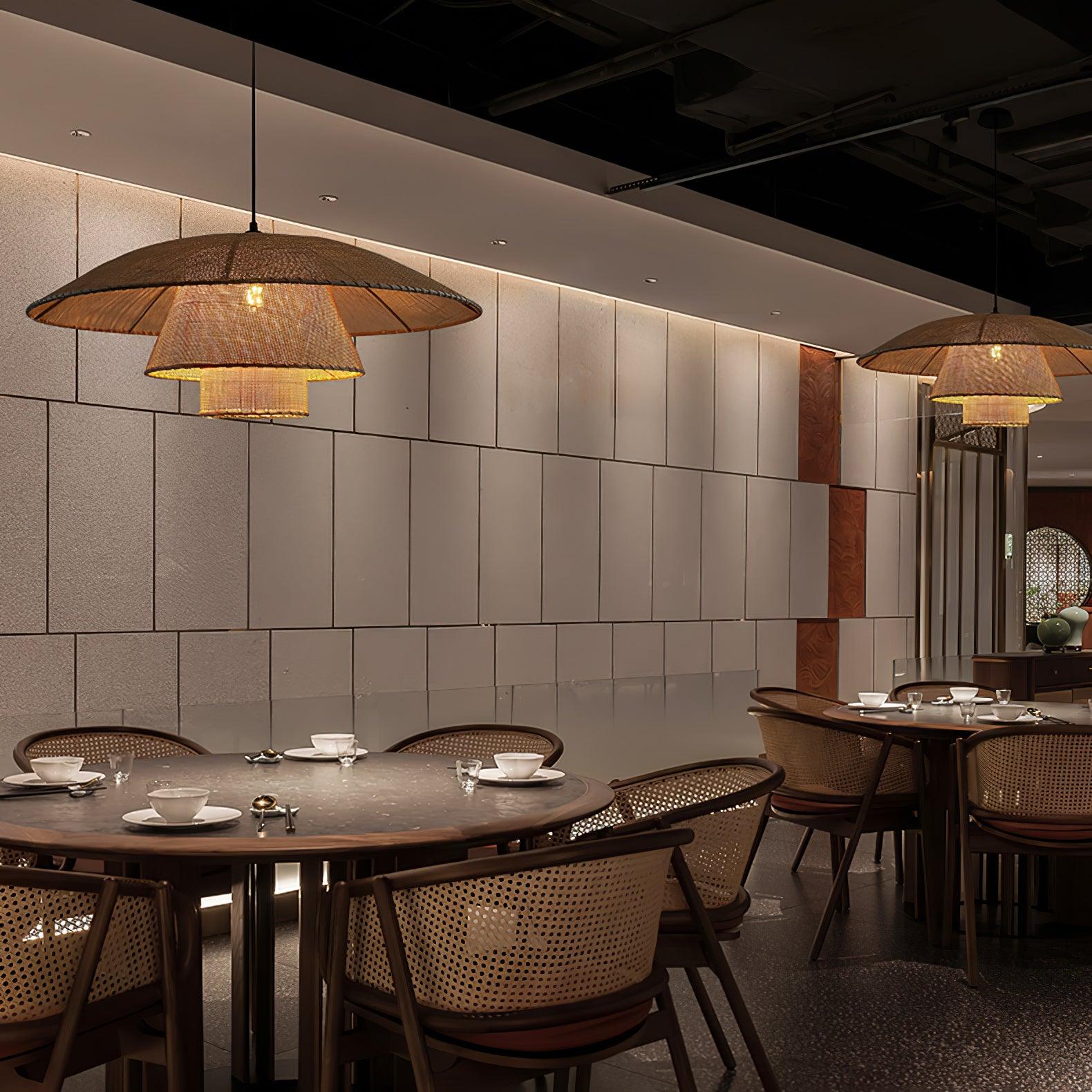 Hat Weave Rattan Pendant Lamp - Cueteks