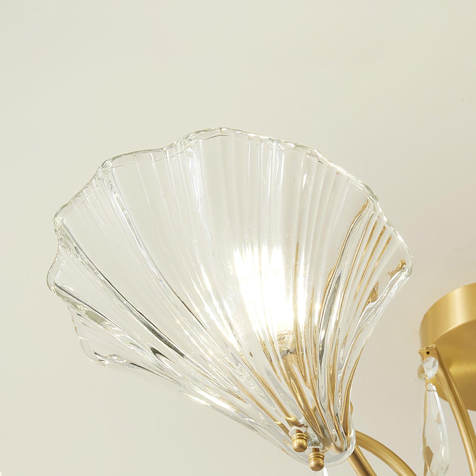 Shell Brass Ceiling Lamp - Cueteks