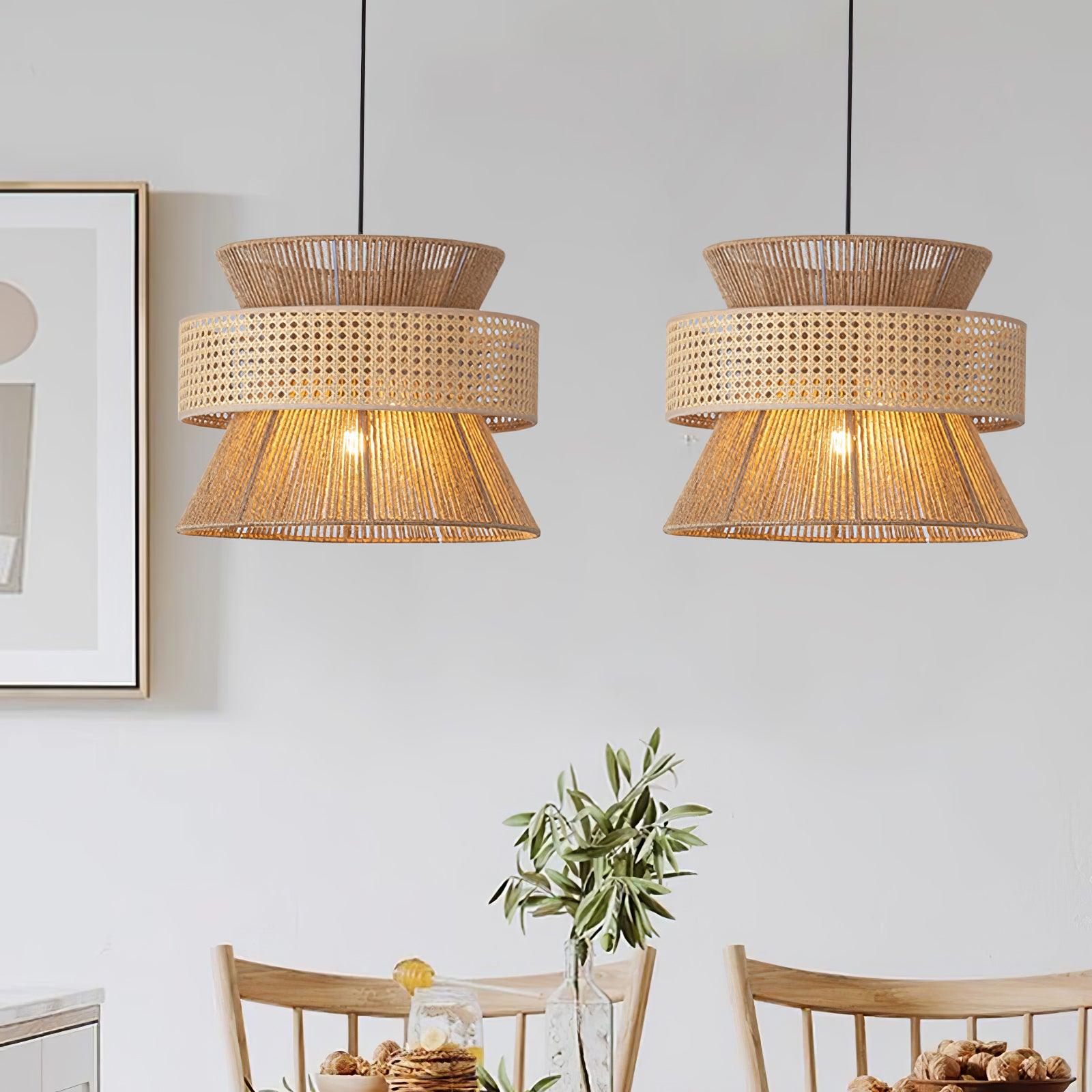 Rattan Bamboo Pendant Lamp - Cueteks