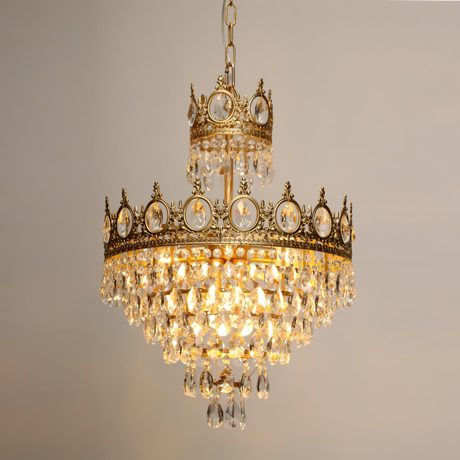 Vintage Crystal Chandelier - Cueteks