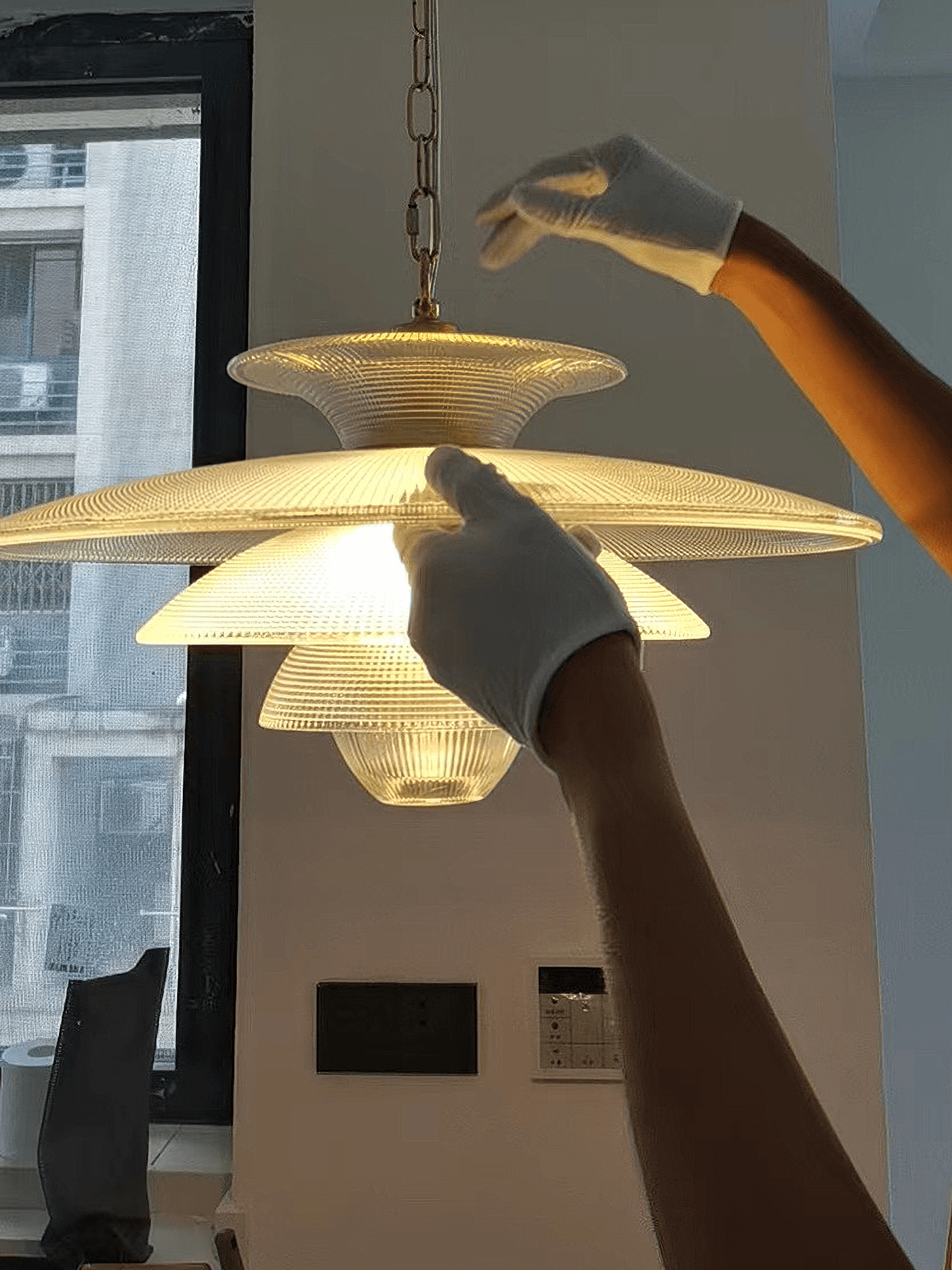 Grid Glass Pendant Light - Cueteks