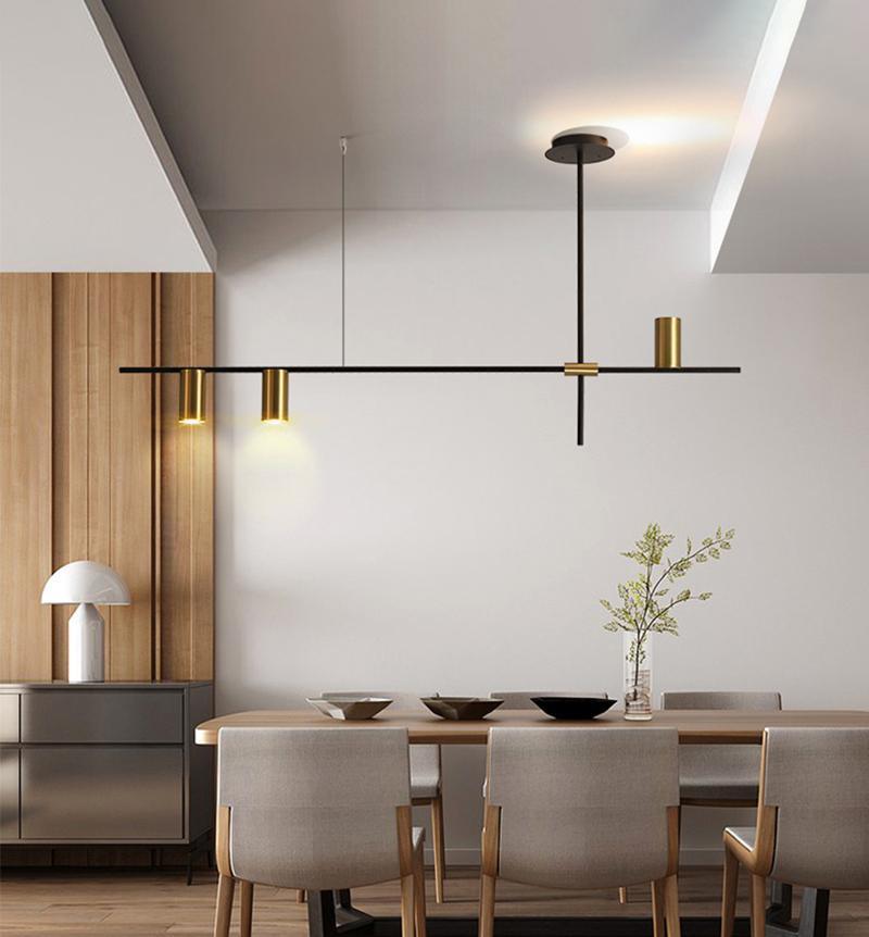 Tribes bar chandelier with cylindrical light heads