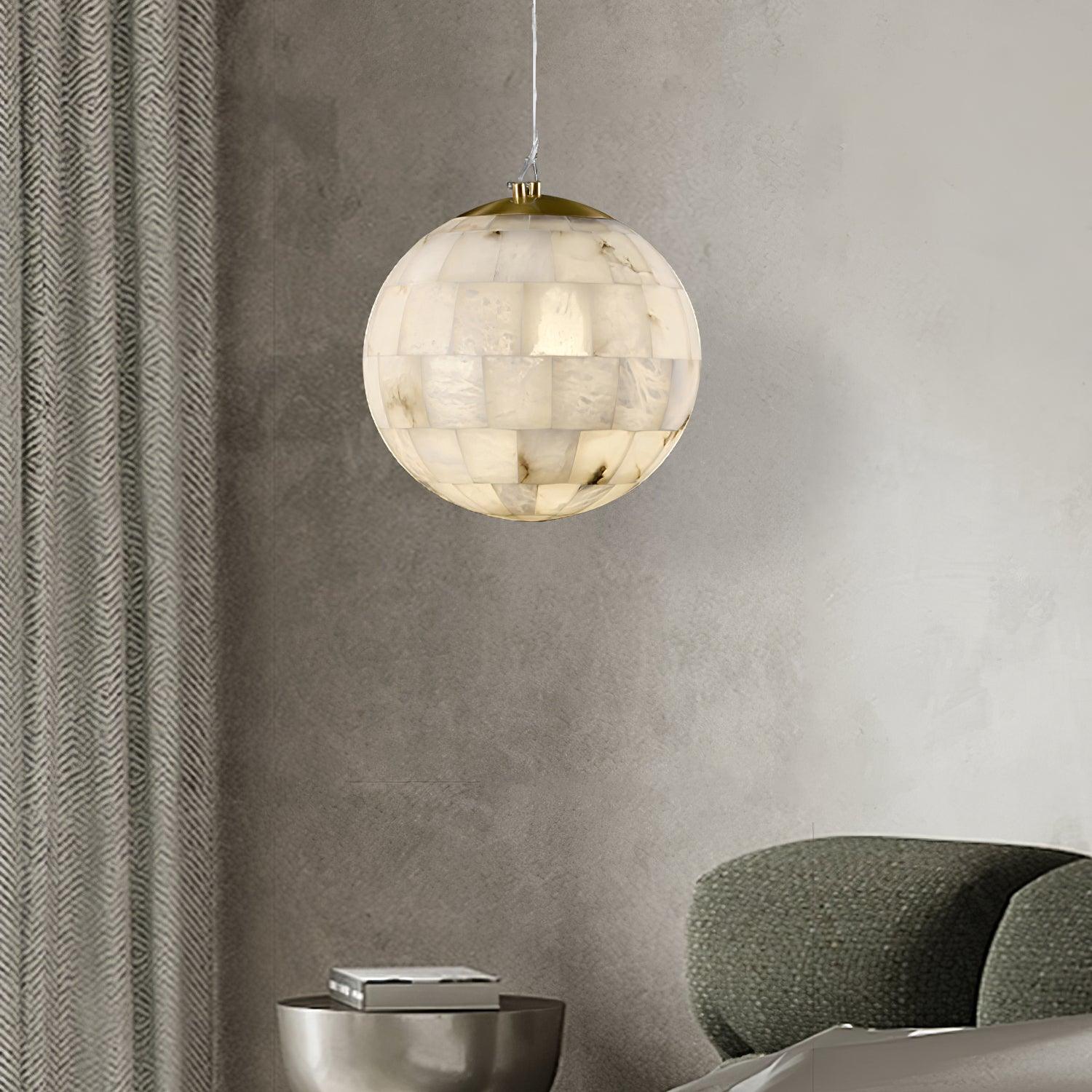 Alabaster Ball Pendant Light - Cueteks