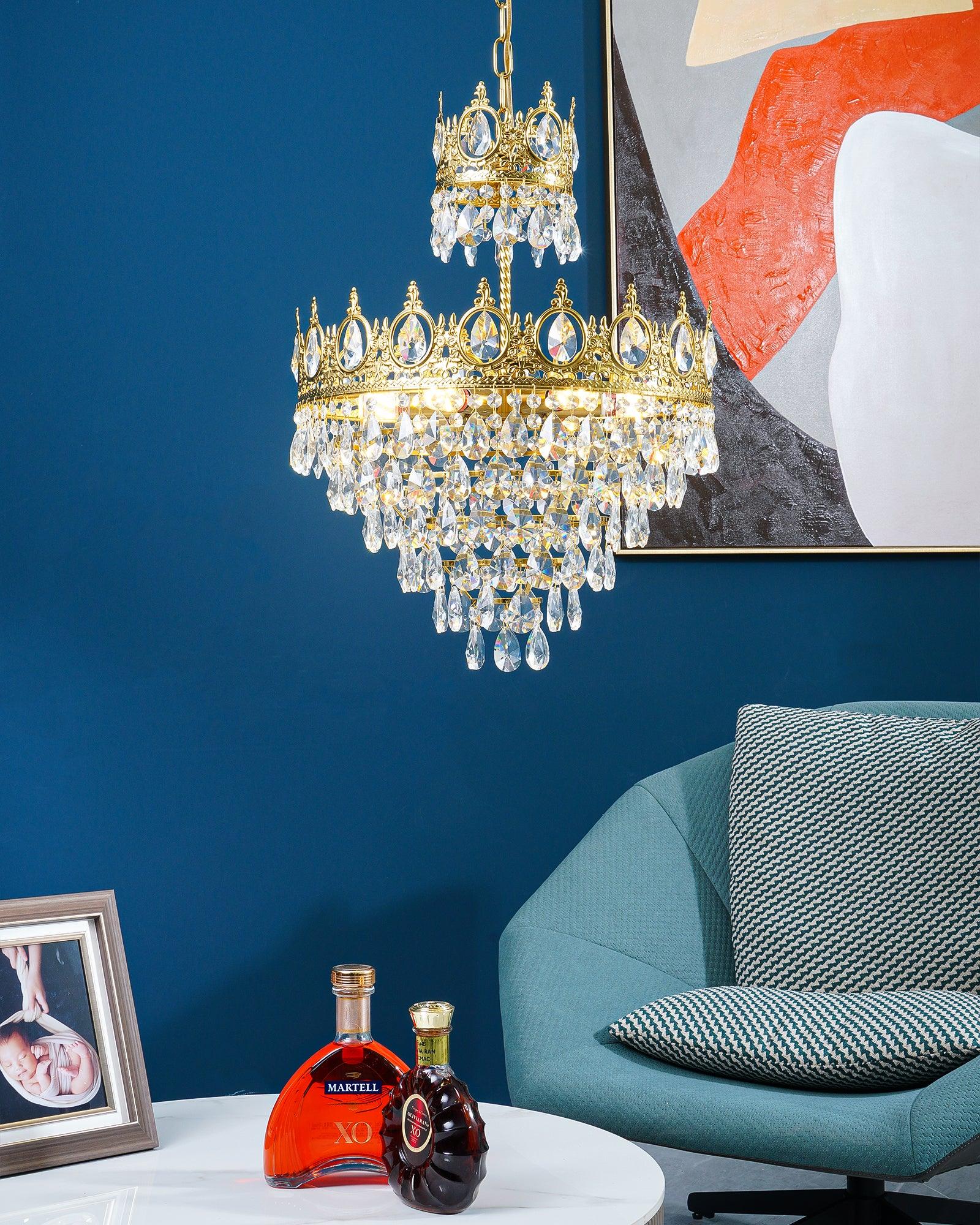 Vintage Crystal Chandelier - Cueteks