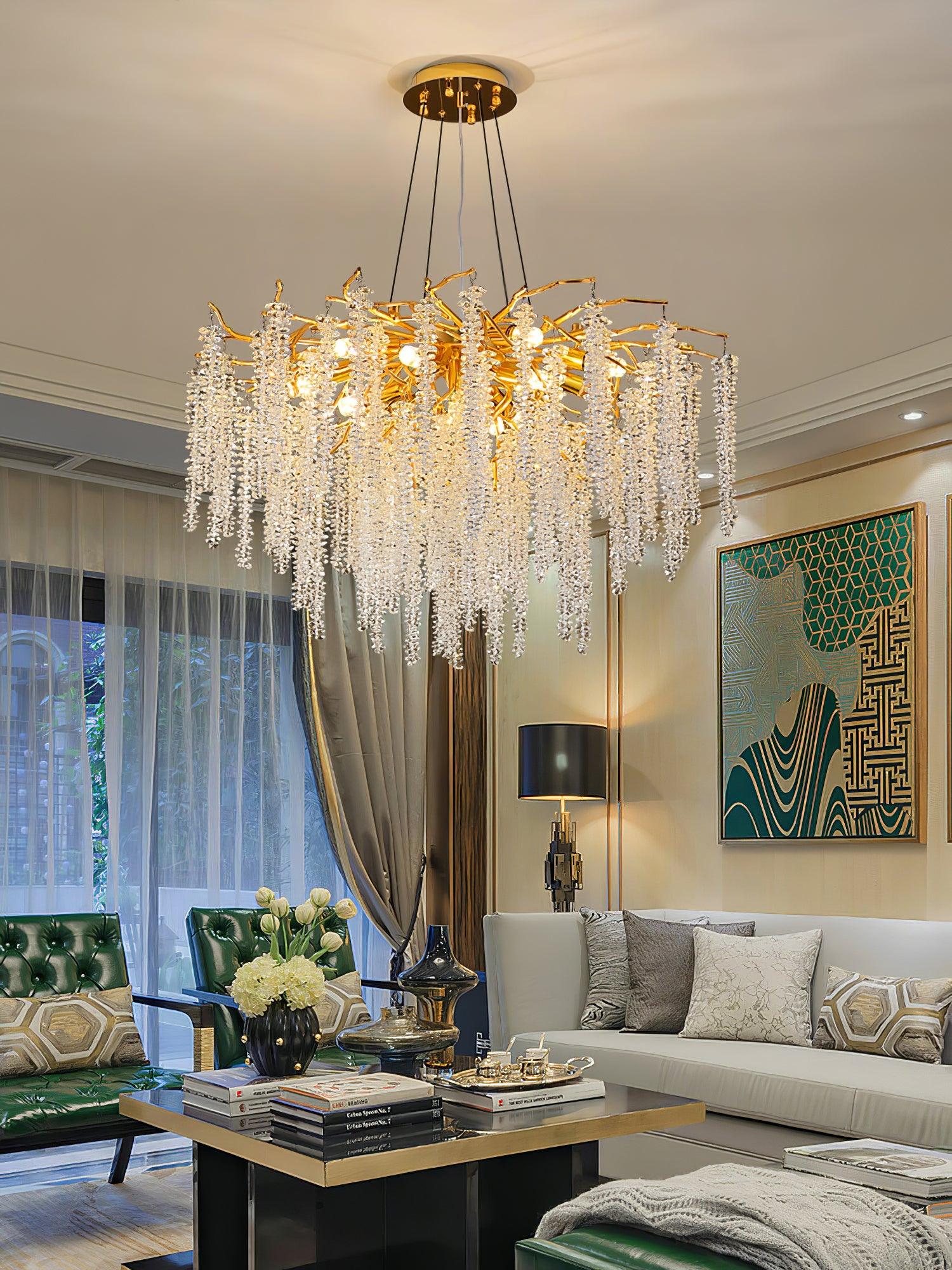 Wisteria Flower Crystal Chandelier - Cueteks